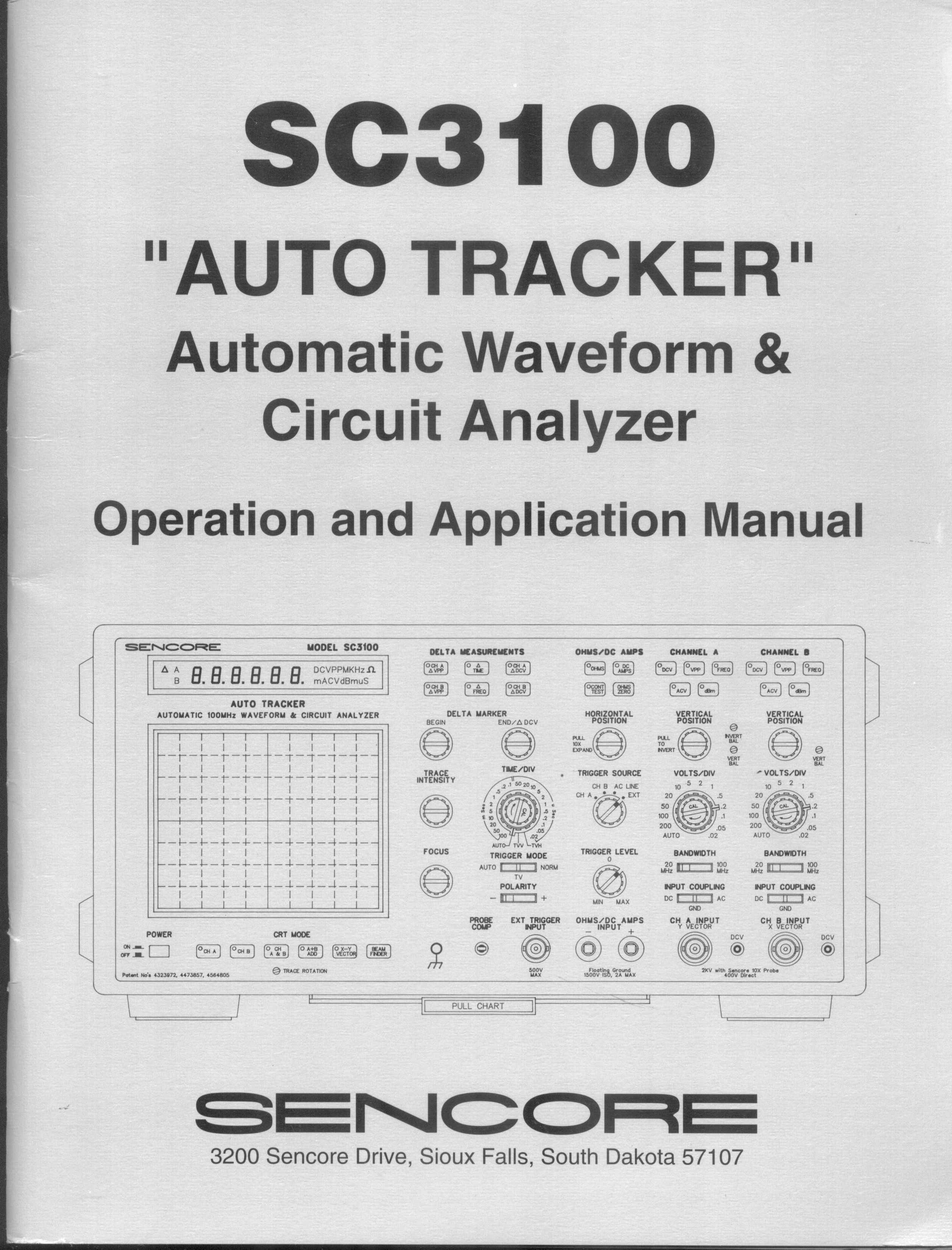 Recommended document preview for Sencore SC3100 Service Operator Manual