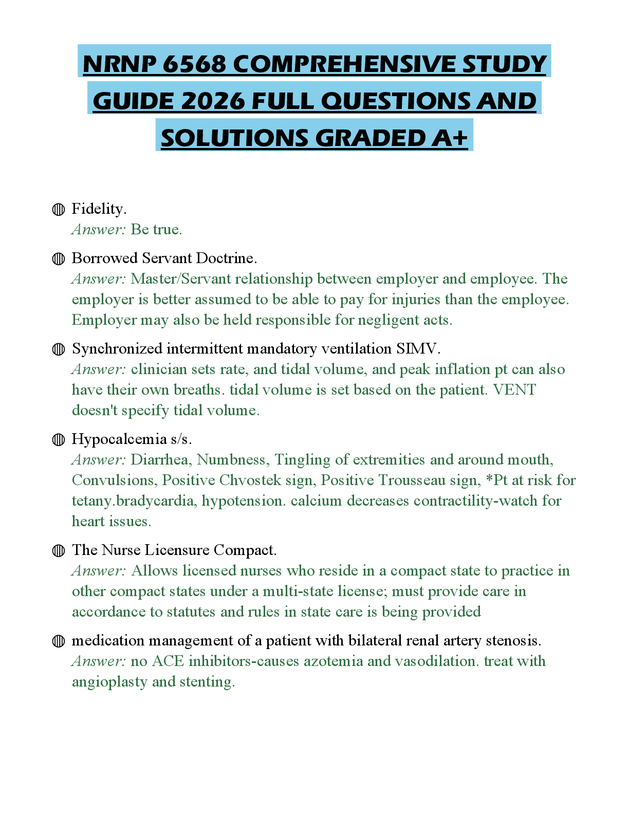 Recommended document preview for NRNP 6568 COMPREHENSIVE STUDY GUIDE 2026 FULL QUESTIONS AND SOLUTIONS GRADED A+
