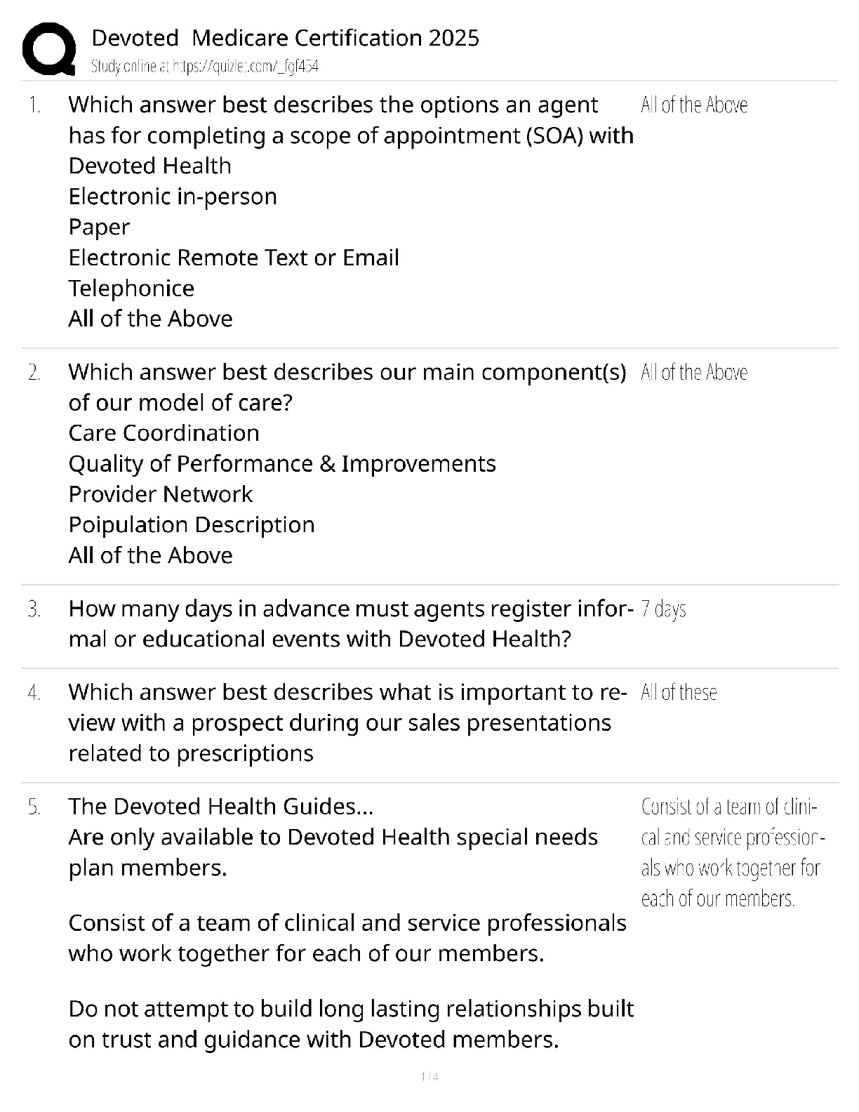 Recommended document preview for DEVOTED-MED / Score 100% / New Version 2025 Update / Study Guide & Test Bank / Devoted Medicare Certification 2025