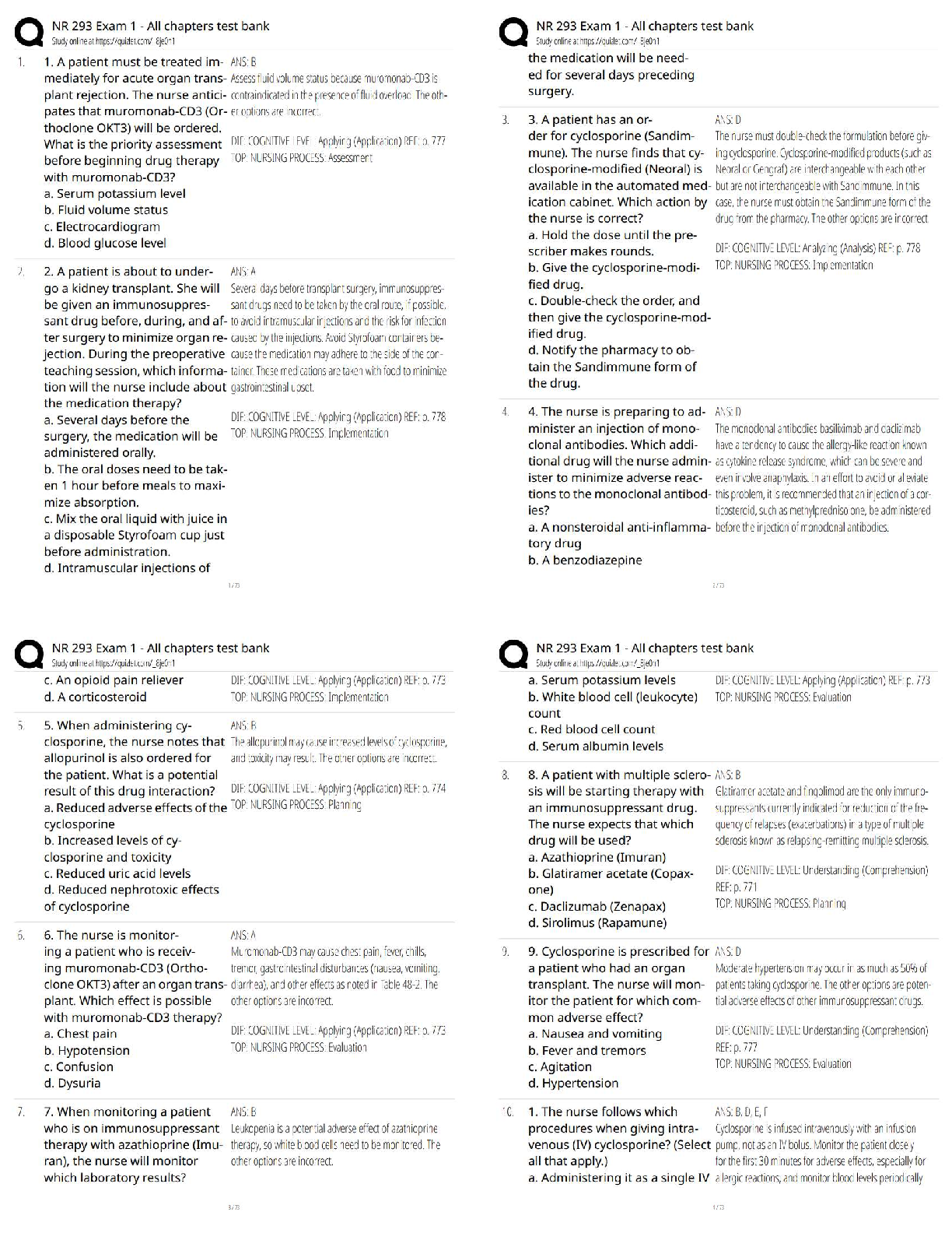 Recommended document preview for NR 293 Exam 1 – All Chapters / Score 100% / 2025-2026 Updated Test Bank