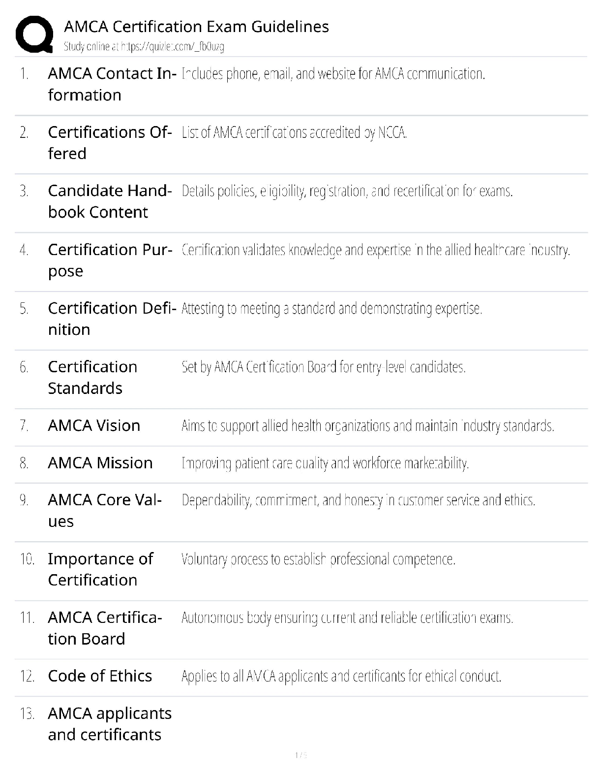 Recommended document preview for AMCA Certification Exam Guidelines Score 100%  Study Guide