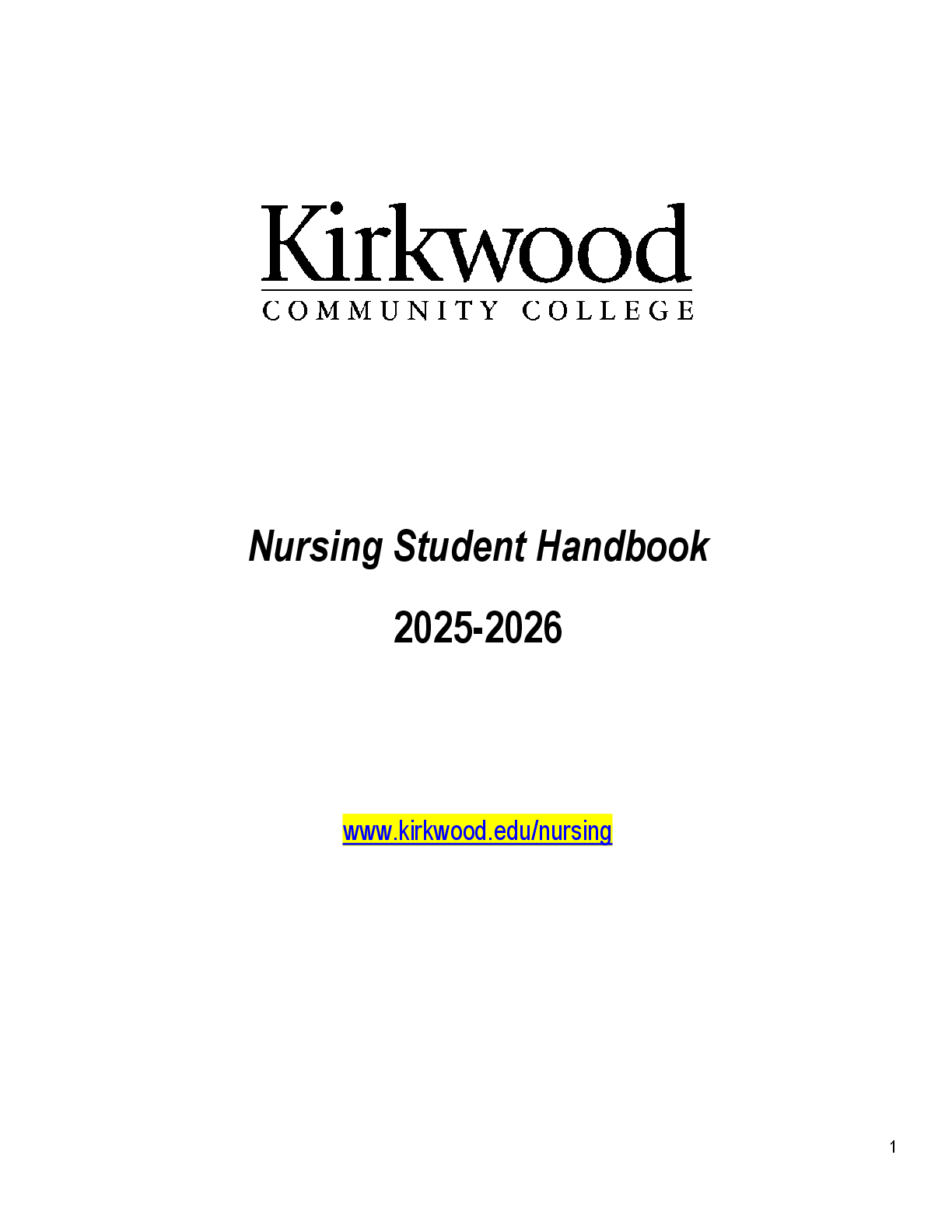 Recommended document preview for Nursing Student Handbook  2025-2026