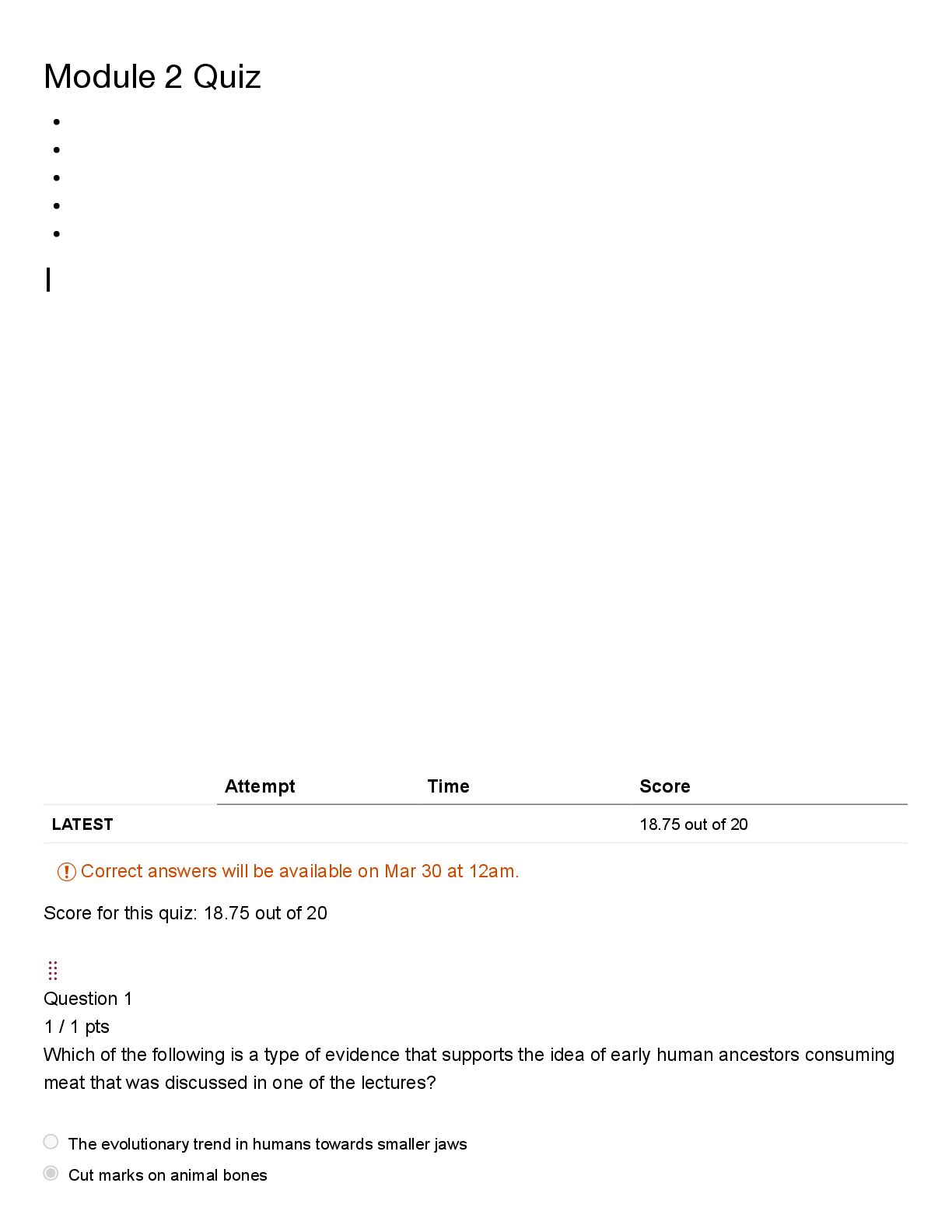 Recommended document preview for ABS 300 Module 2 Quiz | Score 18.75/20 | Arizona State University