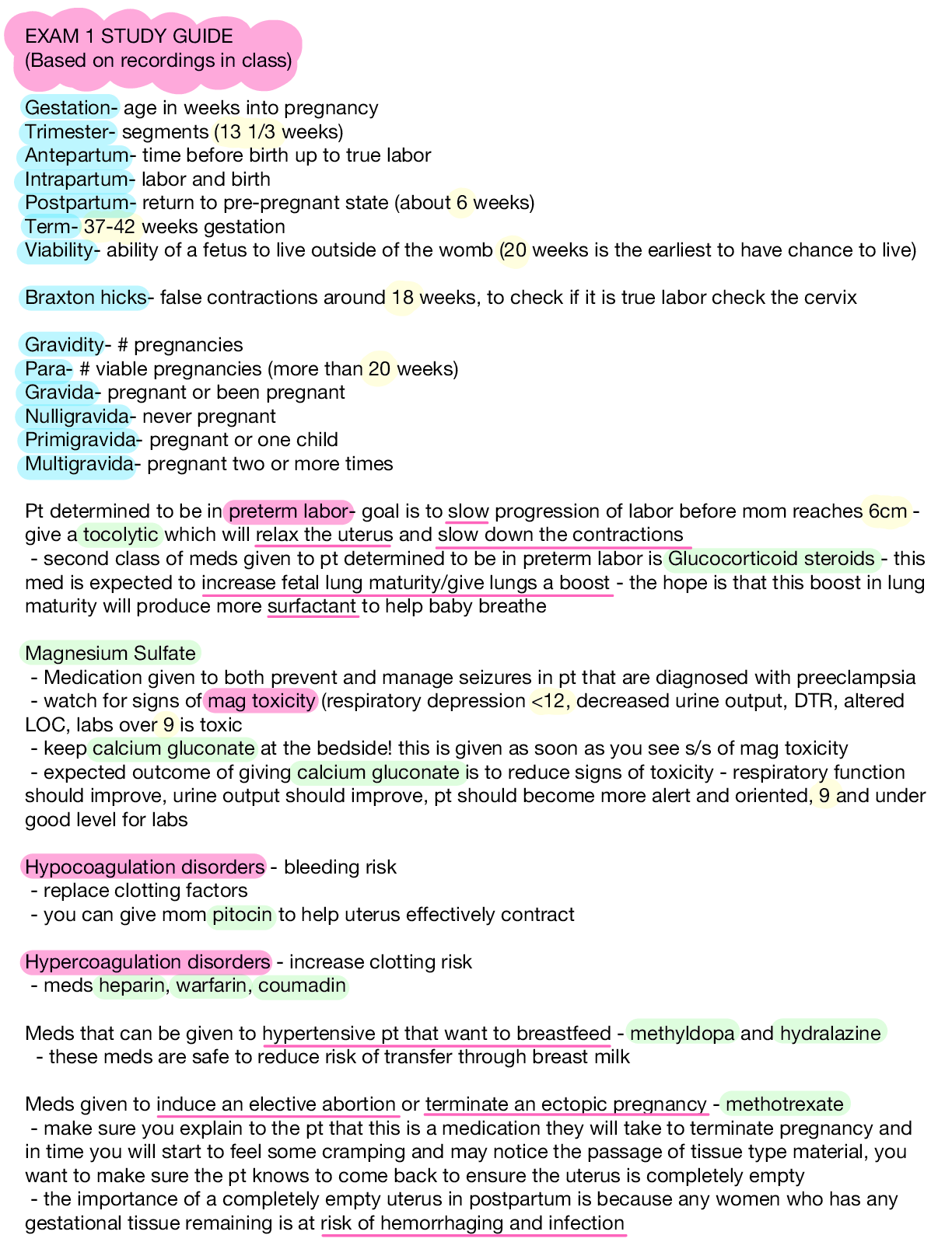 Recommended document preview for NUR 230 Exam 1 Study Guide | Galen College of Nursing