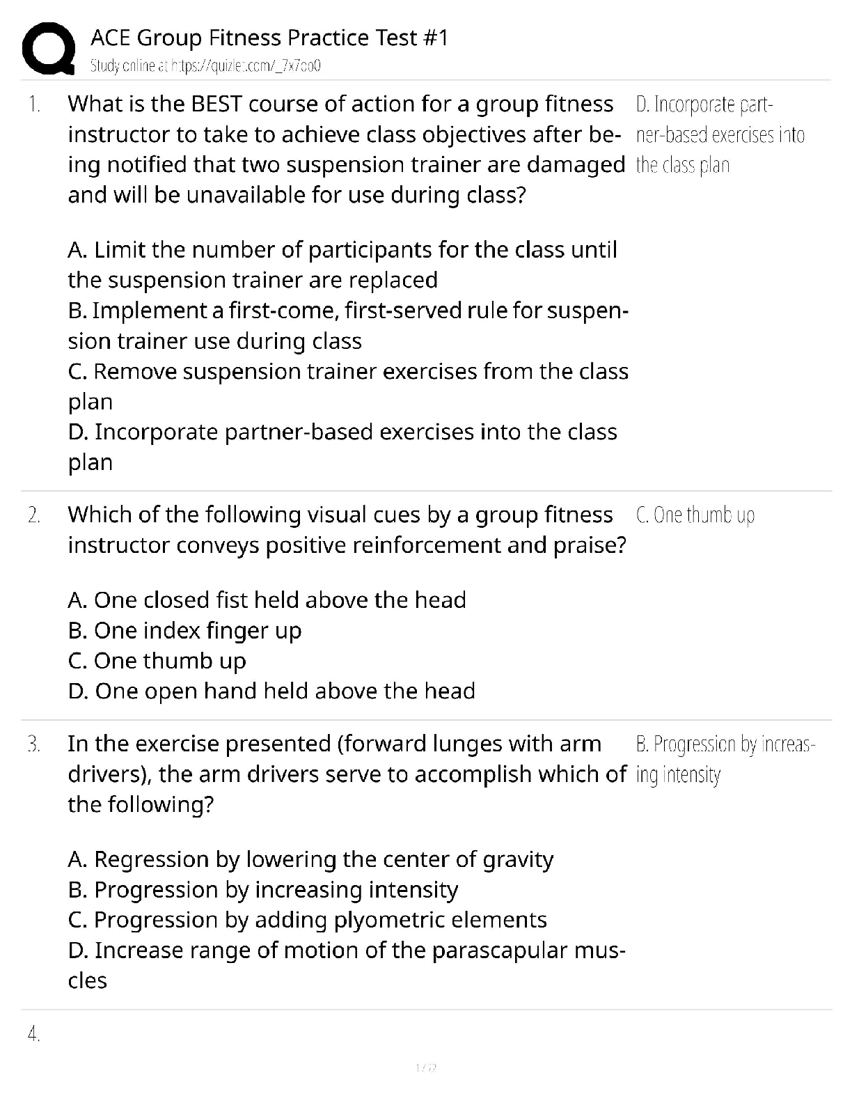 Recommended document preview for ACE Group Fitness Practice Test / GFI Exam Prep #1 / Study Guide 2026 / Score 100%
