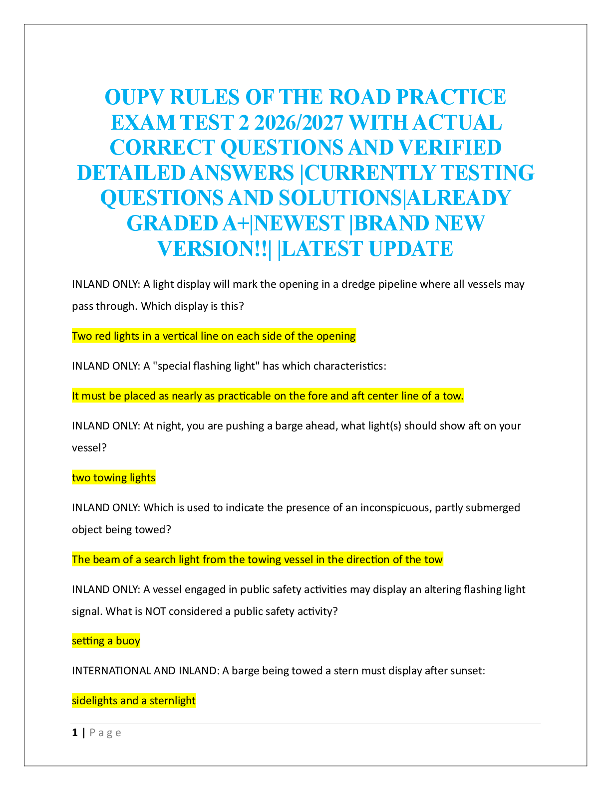 Recommended document preview for OUPV RULES OF THE ROAD PRACTICE  EXAM TEST 2 2026/2027