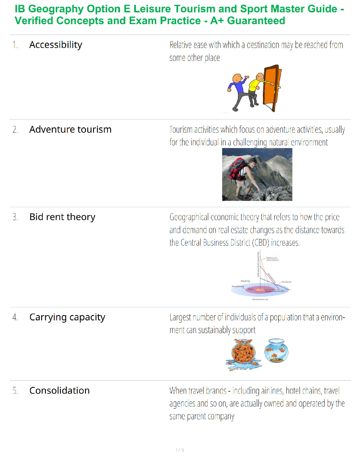 IB Geography Option E Leisure Tourism and Sport Master Guide - Verified Concepts and Exam Practice - A+ Guaranteed