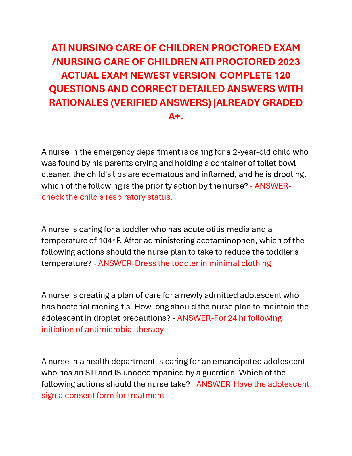 Recommended document preview for 2024-2026 HESI HEALTH ASSESSMENT EXAM VERSION 3 LATEST ACTUAL EXAM ALL  QUESTIONS AND CORRECT DETAILED ANSWERS WITH RATIONALES.docx