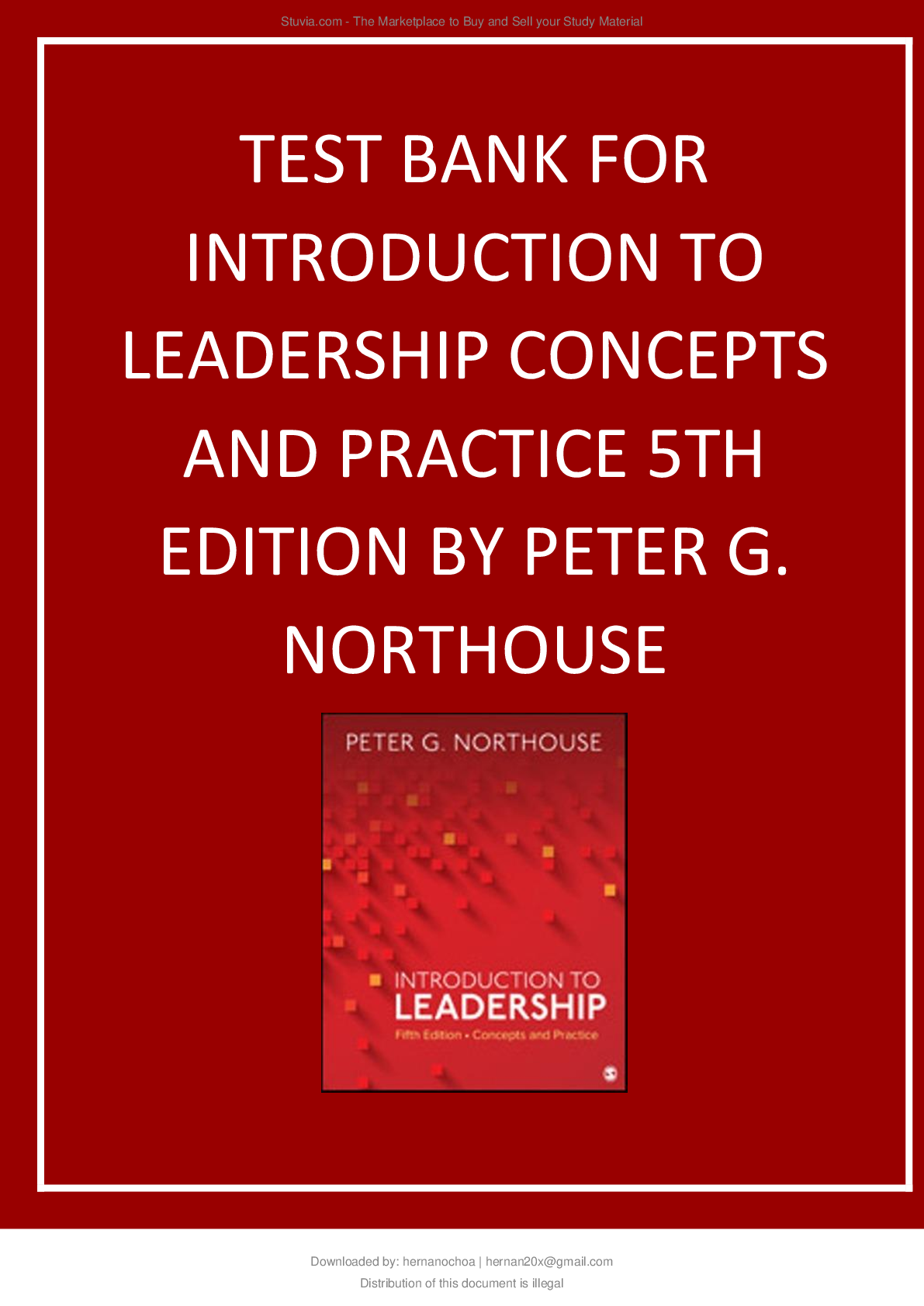 Preview of Test Bank for Introduction to Leadership Concepts and Practice, 5th Edition by Peter G. Northouse