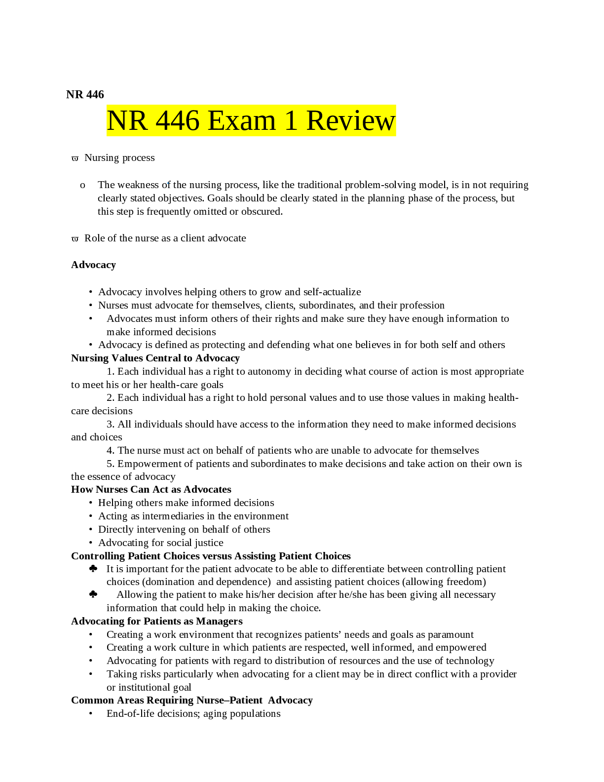 Preview of NR 446 Exam 1 Review Exam