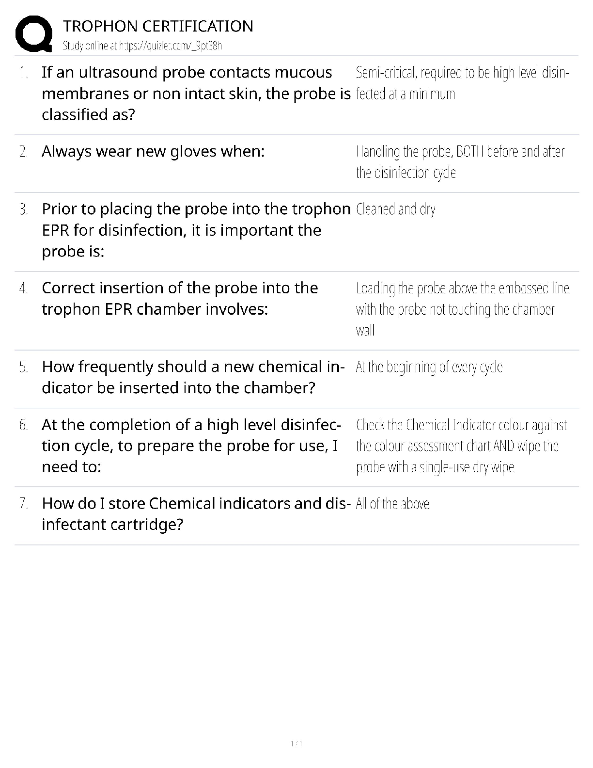 Recommended document preview for Trophon Certification / Score 100% / New Version 2025 Update / High-Level Disinfection & Device Reprocessing Study Guide