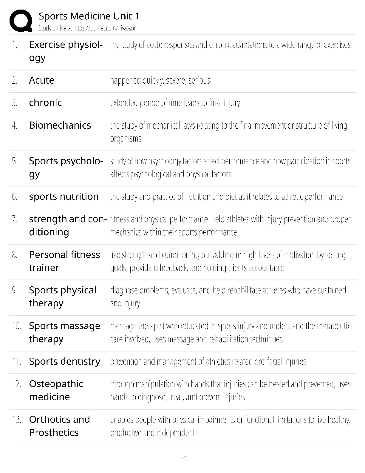 Recommended document preview for Sports Medicine / Score 100% / New Version 2025 Update / Unit 1 Study Guide