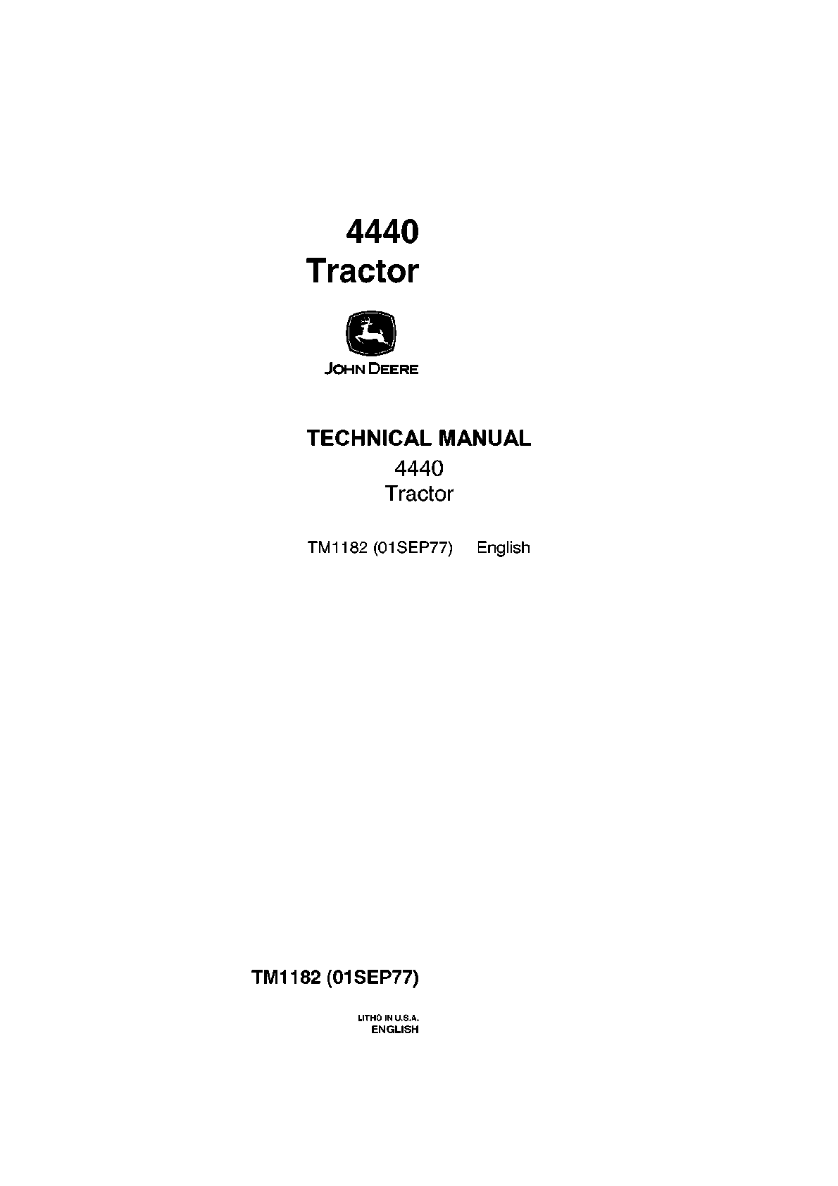 Recommended document preview for JOHN DEERE 4440 TRACTOR SERVICE REPAIR SHOP MANUAL