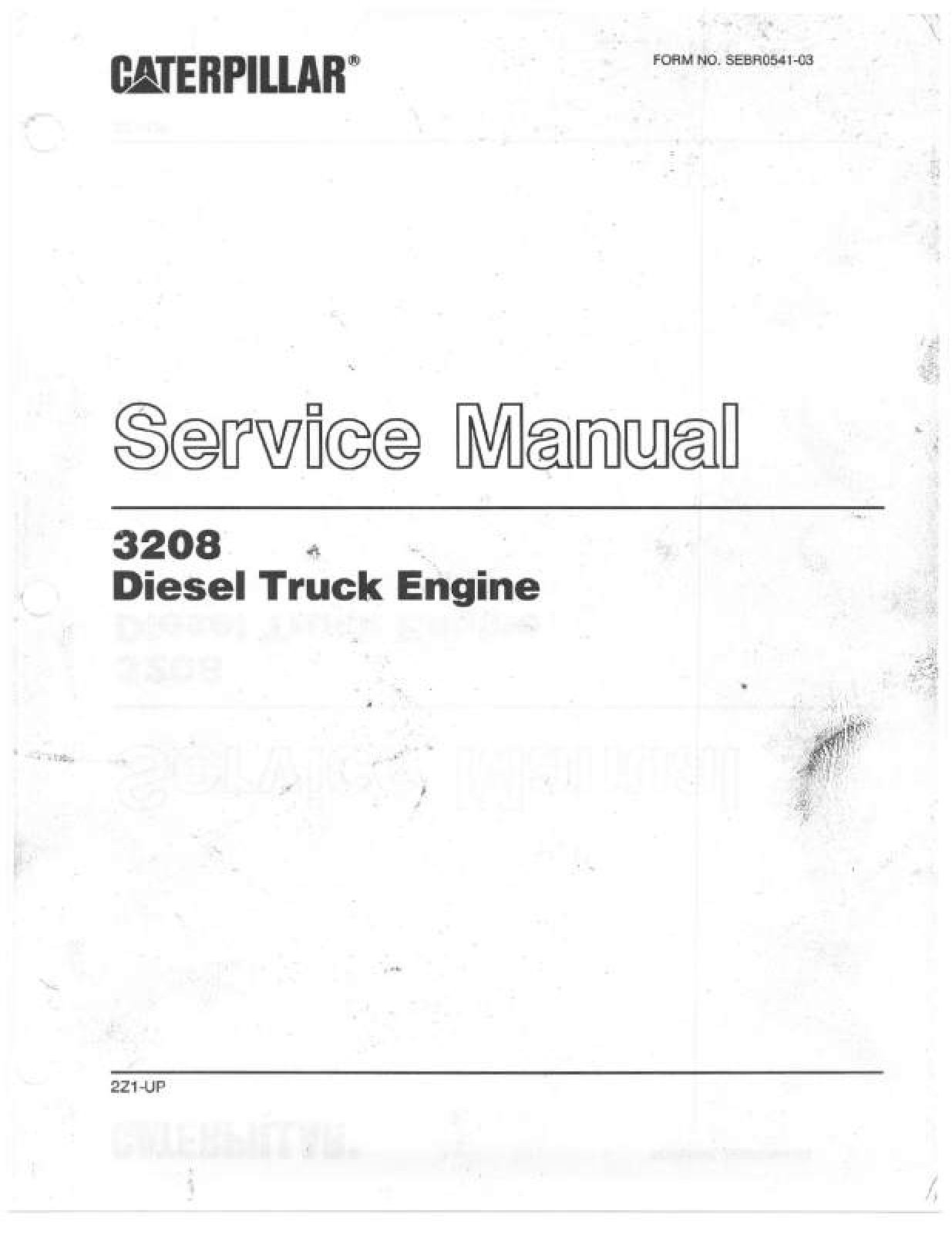 Recommended document preview for CATERPILLAR 3208 DIESEL TRUCK ENGINE SERVICE MANUAL