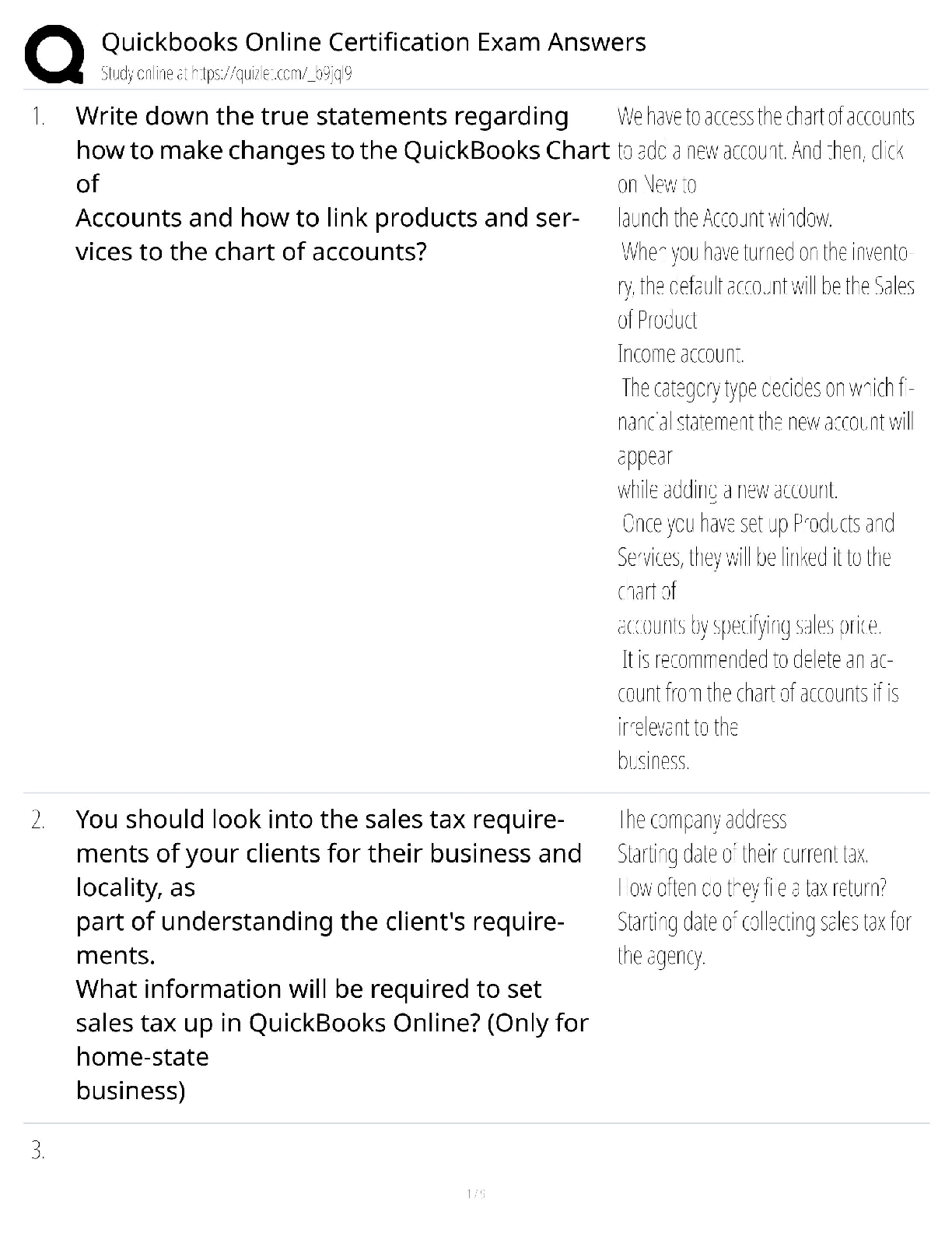 Recommended document preview for QuickBooks Online Certification / Score 100% / New Version 2025 Update / Exam Answers Study Guide