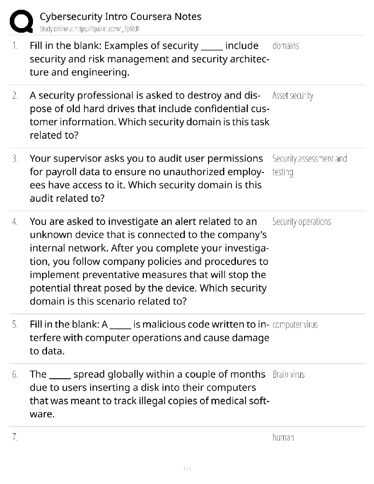 Recommended document preview for Cybersecurity Intro / Score 100% / New Version 2025 Update / Coursera Notes Study Guide