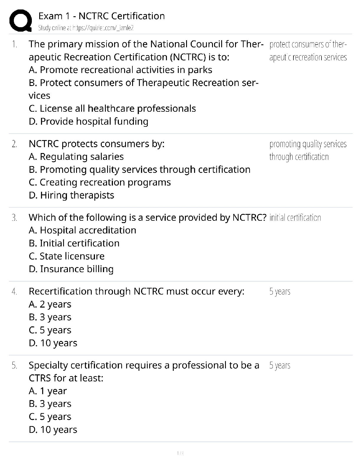 Recommended document preview for NCTRC Certification / Score 100% / New Version 2025 Update / Study Guide