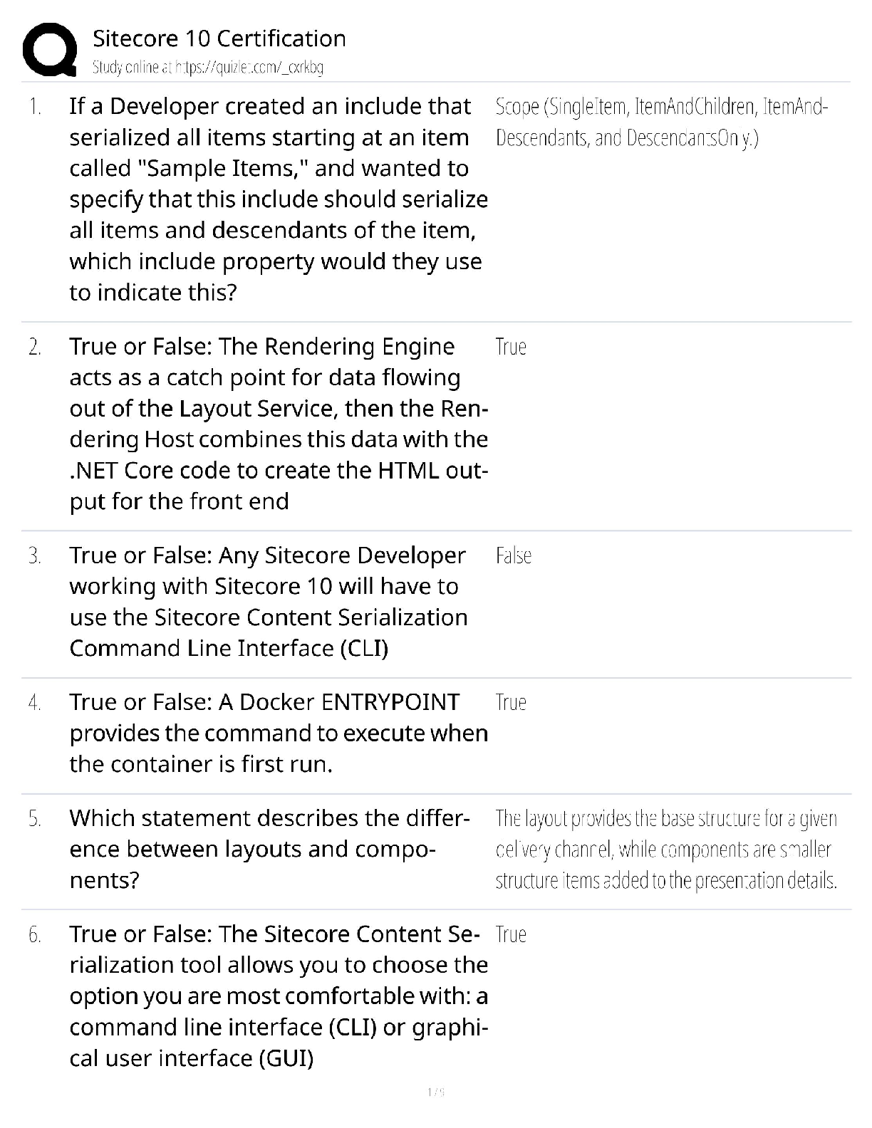 Recommended document preview for Sitecore 10 Certification / Score 100% / New Version 2025 Update / Study Guide