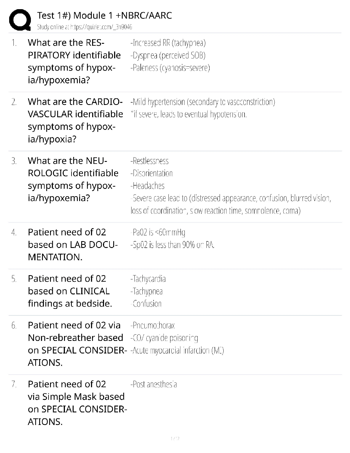 Recommended document preview for Module 1 NBRC AARC / Score 100% / New Version 2025 Update / Study Guide