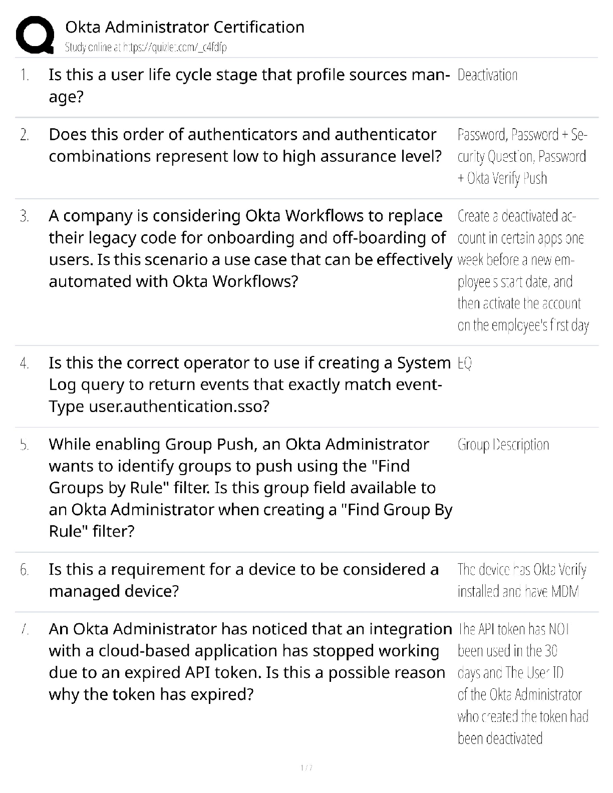 Recommended document preview for Okta Administrator Certification / Score 100% / New Version 2025 Update / Study Guide