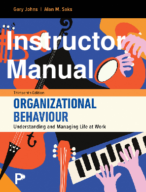Recommended document preview for Instructor Manual Organizational Behaviour Understanding and Managing Life at Work 13th Edition By Gary Johns, Alan Saks Chapters 1-15