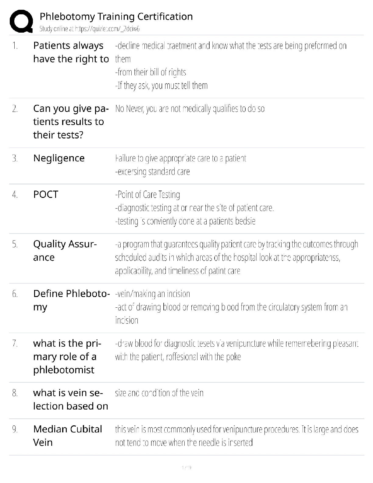 Phlebotomy Training / Score 100% / New Version 2025 Update / Certification Study Guide