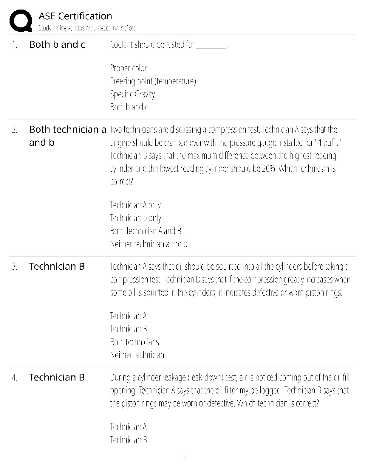 Recommended document preview for ASE Certification / Score 100% / New Version 2025 Update / Study Guide