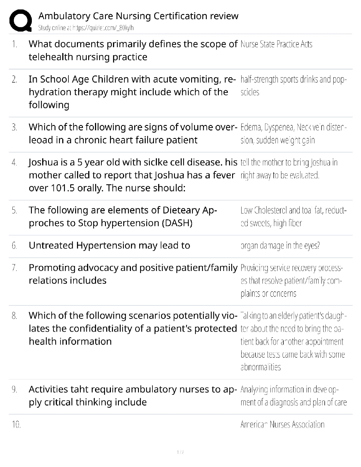 Recommended document preview for Ambulatory Care Nursing / Score 100% / New Version 2025 Update / Certification Review Study Guide