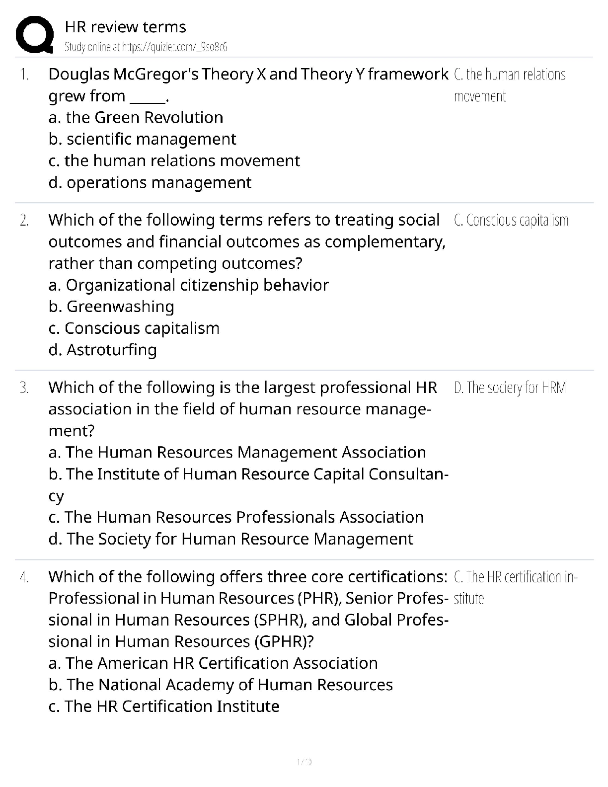 Recommended document preview for HR Review Terms / Score 100% / New Version 2025 Update / Study Guide