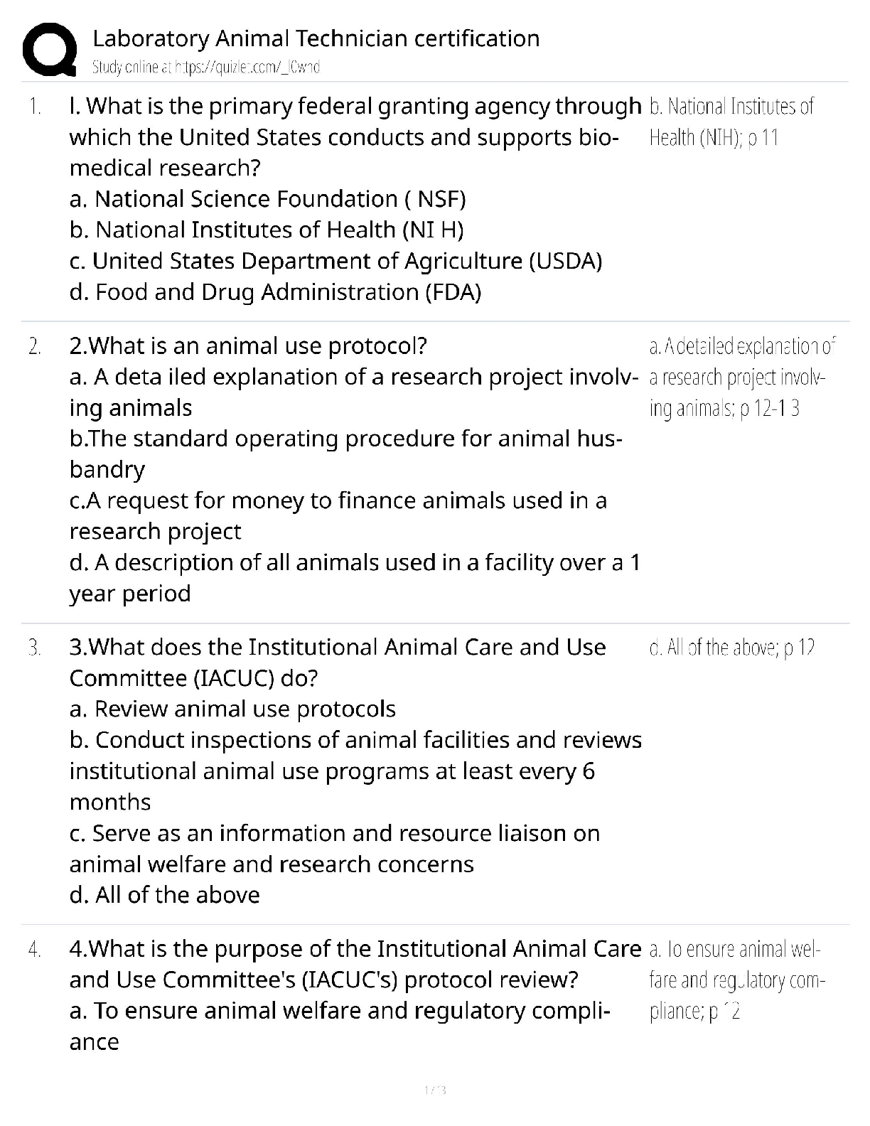Preview of Laboratory Animal Technician / Score 100% / New Version 2025 Update / Certification Study