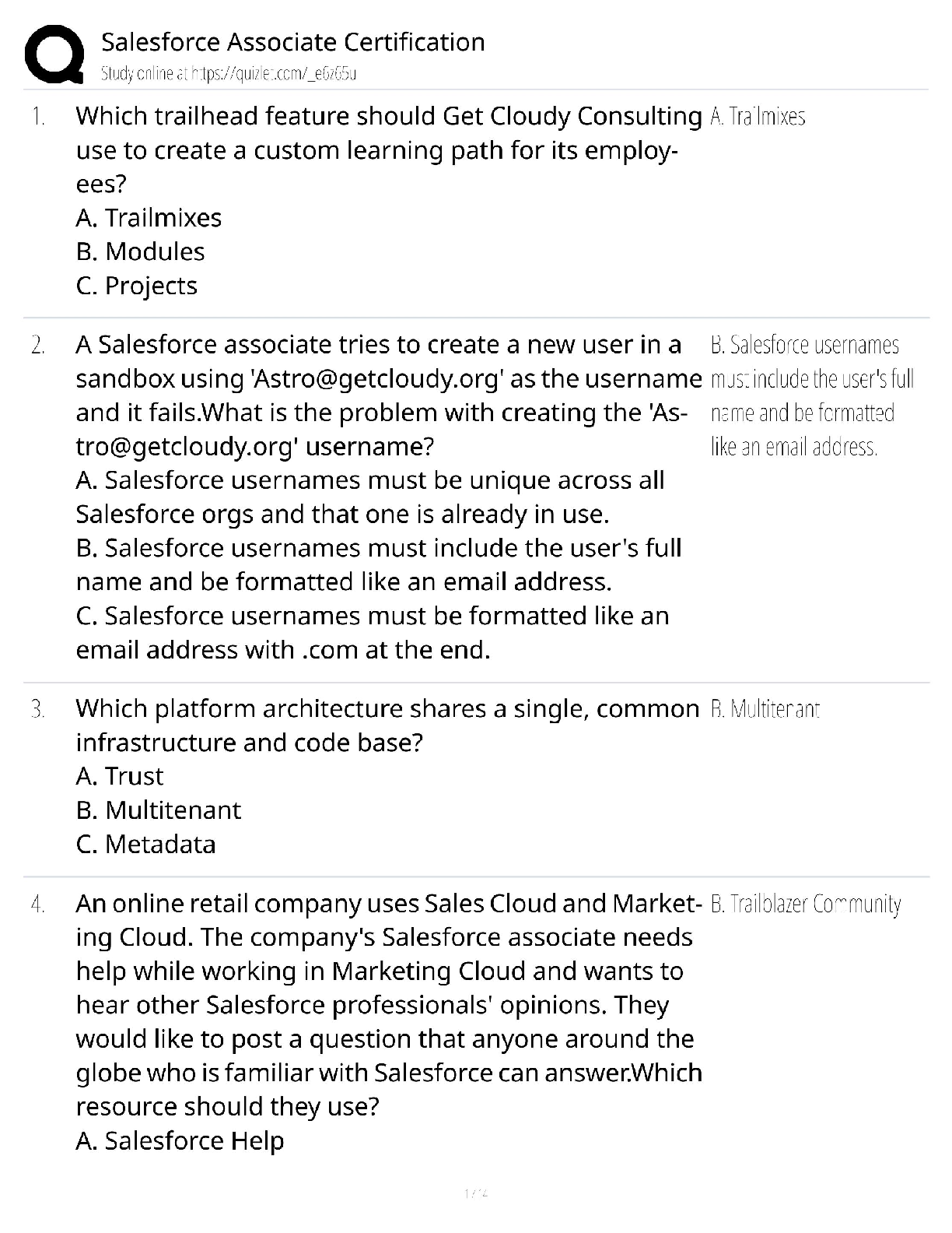 Recommended document preview for Salesforce Associate / Score 100% / New Version 2025 Update / Certification Study Guide