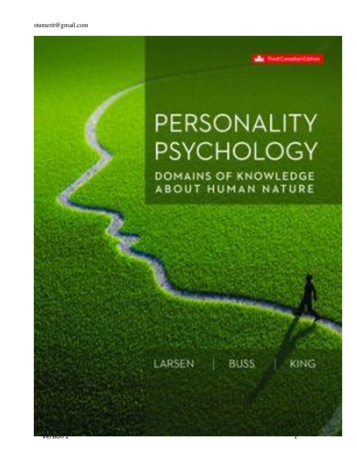 Preview of Test Bank for Personality Psychology, Domains of Knowledge About Human Nature, Randy J. La