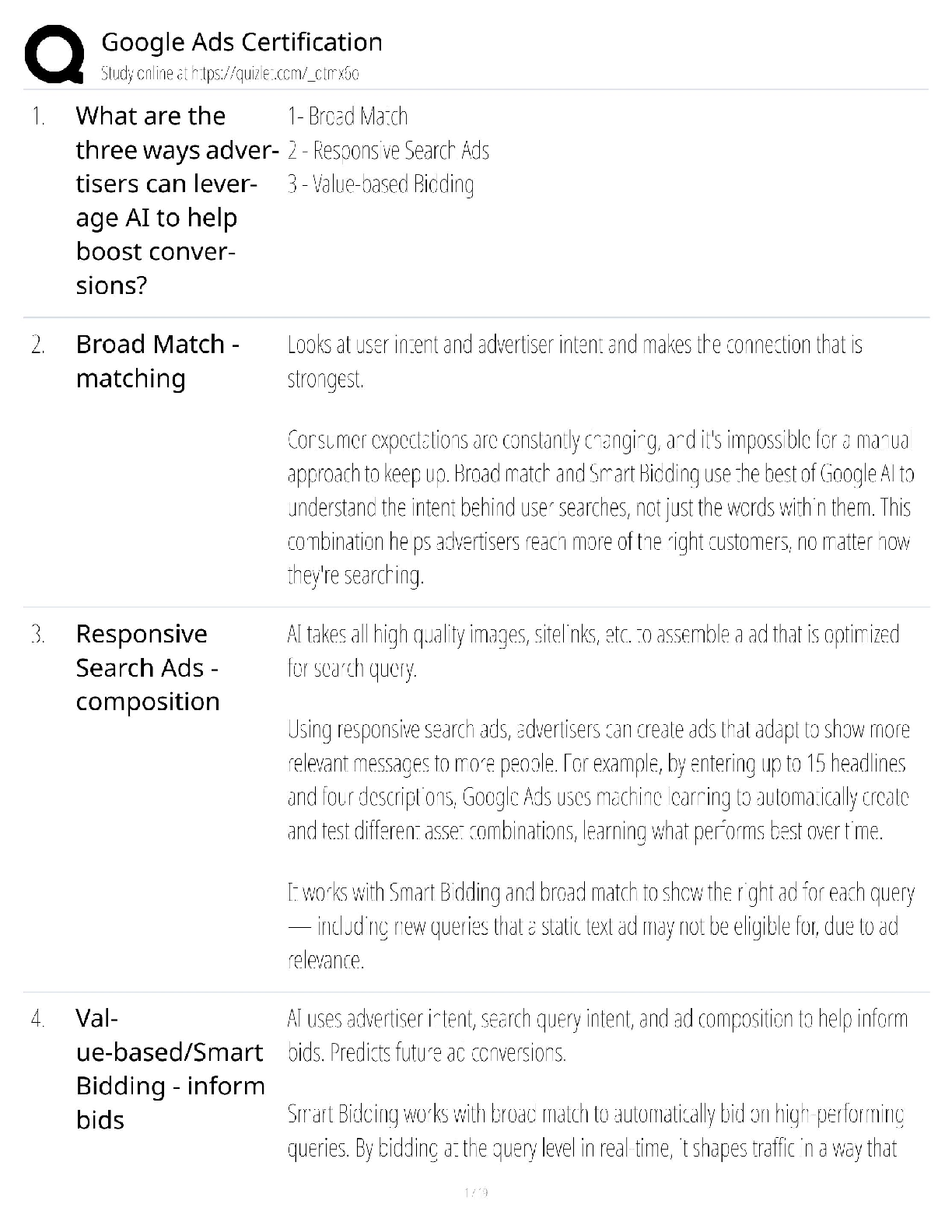 Recommended document preview for Google Ads Certification / Score 100% / New Version 2025 Update / Study Guide