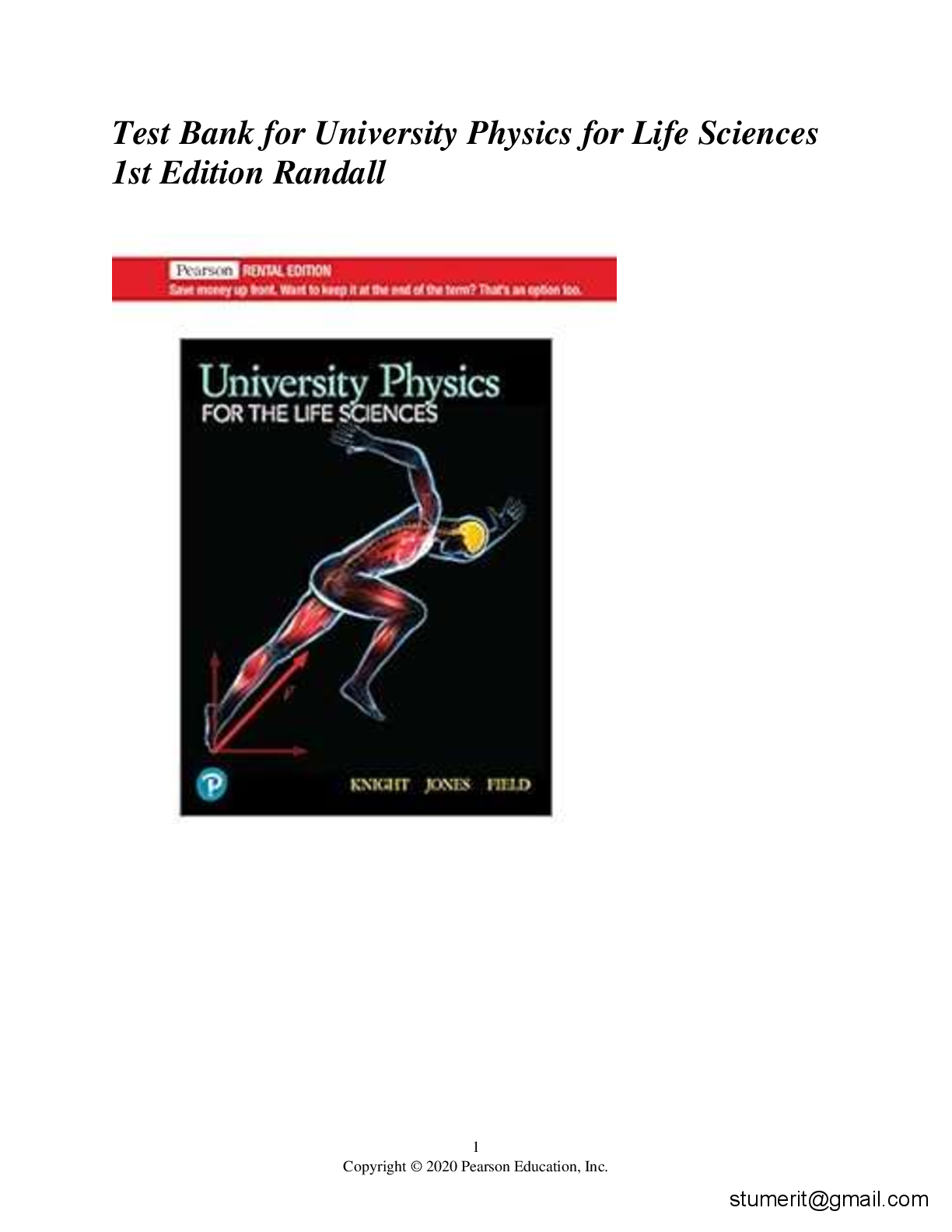 Recommended document preview for Test Bank for University Physics for Life Sciences  1st Edition Randall