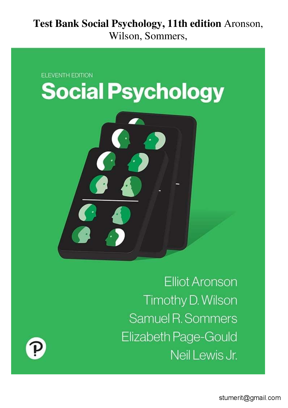 Preview of Test Bank Social Psychology, 11th edition Aronson,  Wilson, Sommers