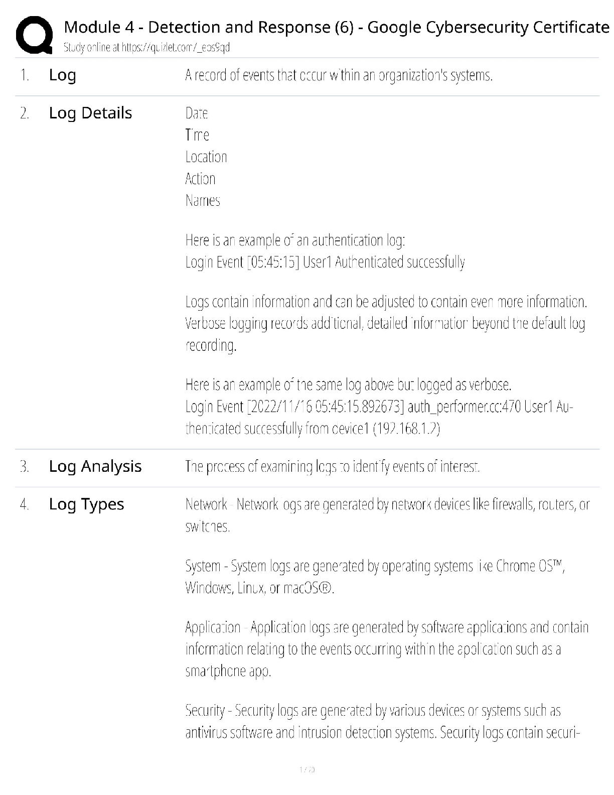 Recommended document preview for Google Cybersecurity Certificate / Score 100% / New Version 2025 Update / Module 4 Detection & Response Study Guide
