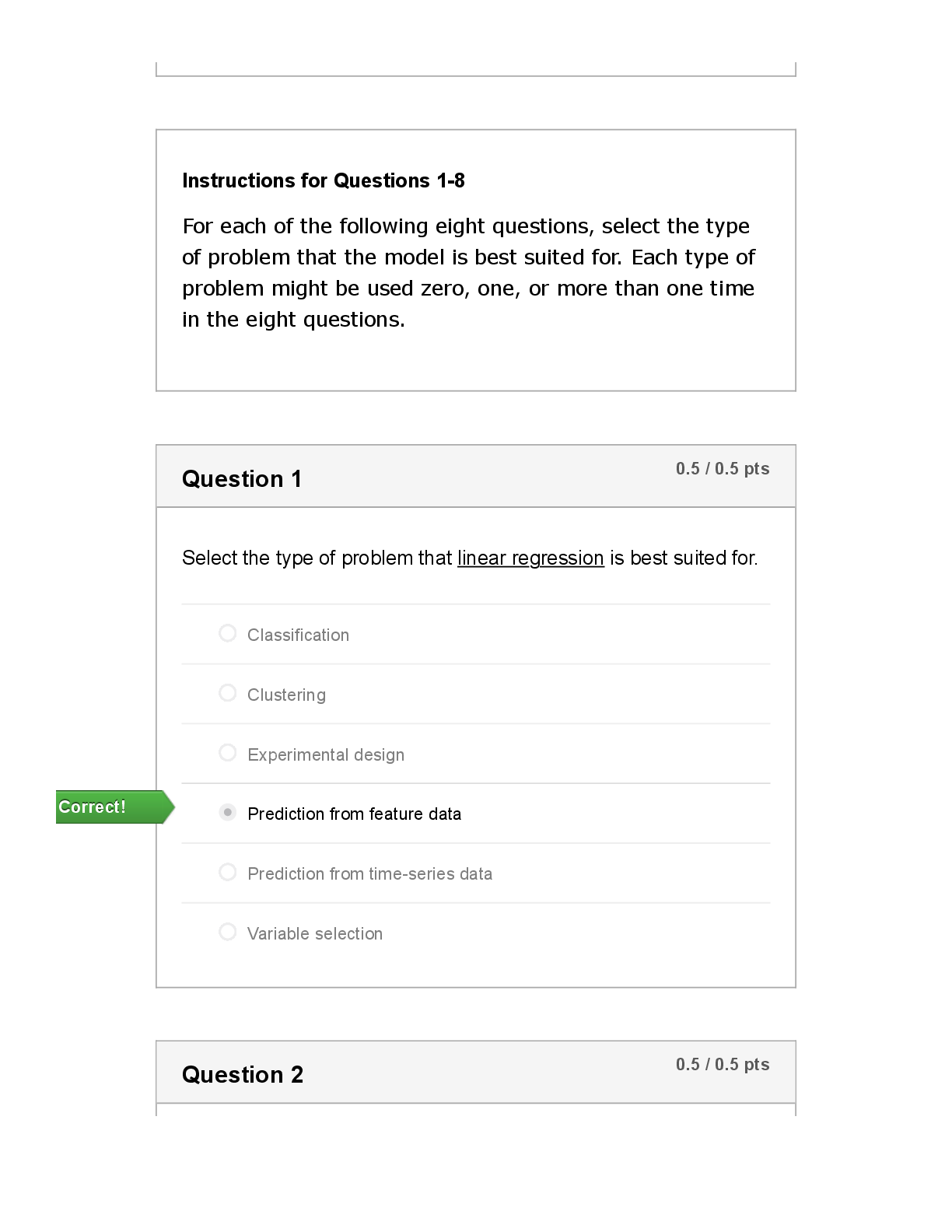 ISYE 6501 Intro to Analytics Modeling Quiz History- ISyE 6501 Final | Quiz Score: 96.89 out of 100.04