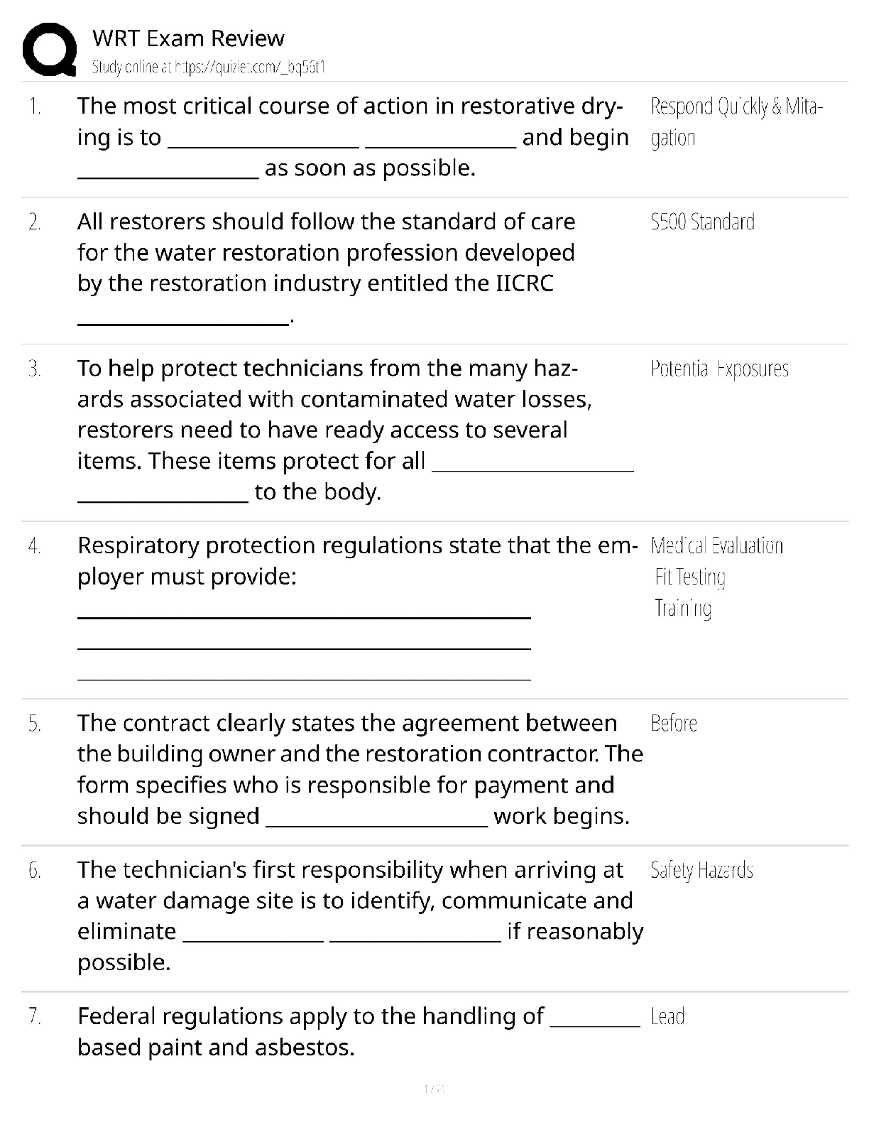 Recommended document preview for WRT Exam Review / Score 100% / New Version 2025 Update / Study Guide