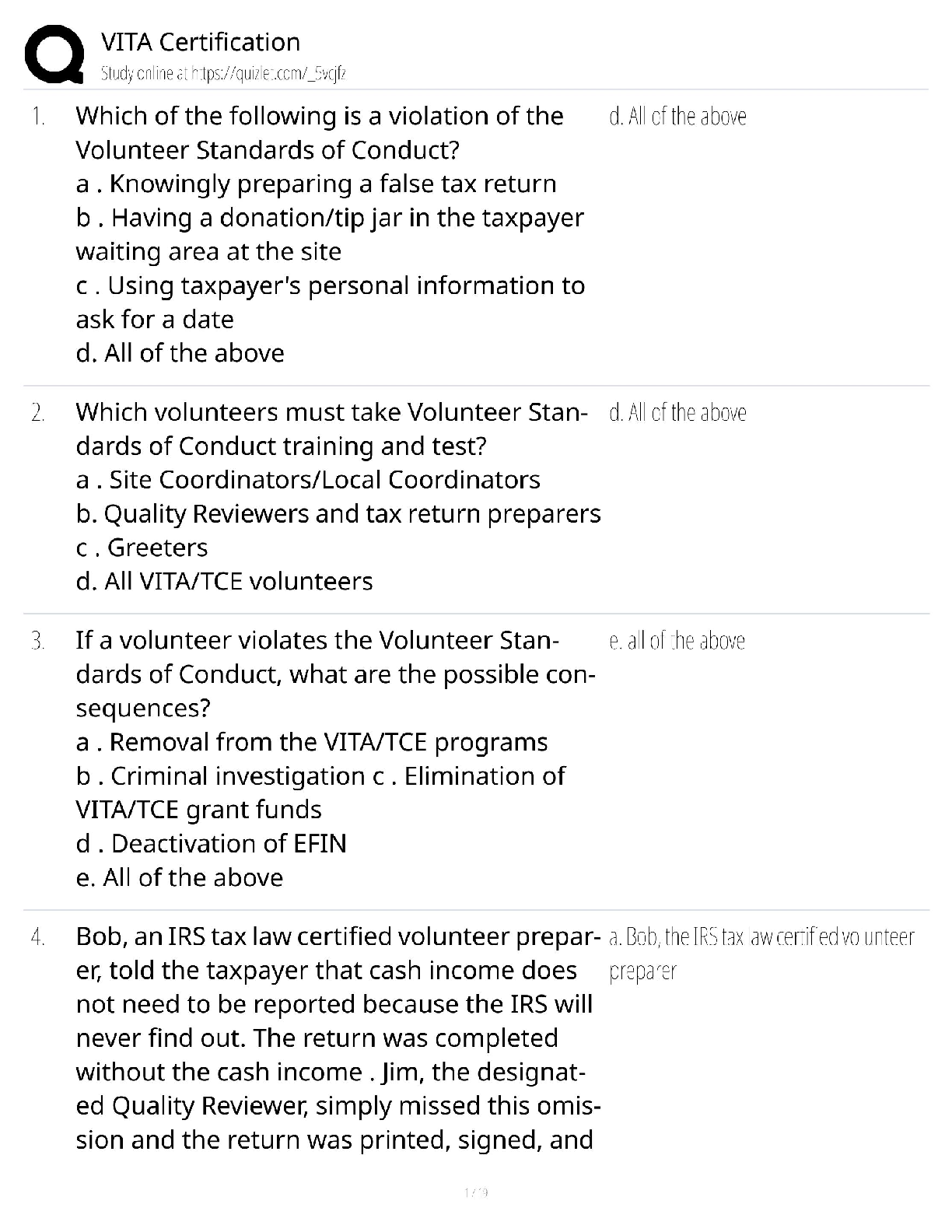 Recommended document preview for VITA Certification / Score 100% / New Version 2025 Update / Study Guide