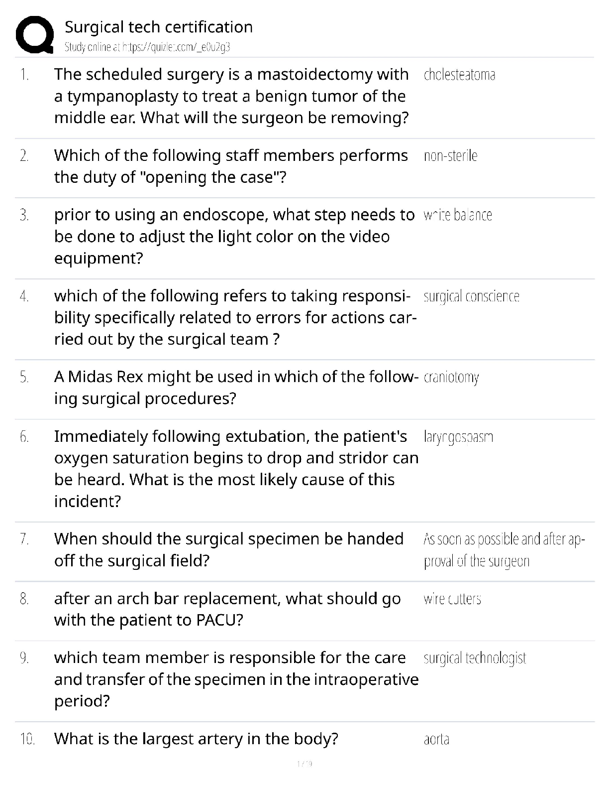 Recommended document preview for Surgical Tech Certification / Score 100% / New Version 2025 Update / Study Guide