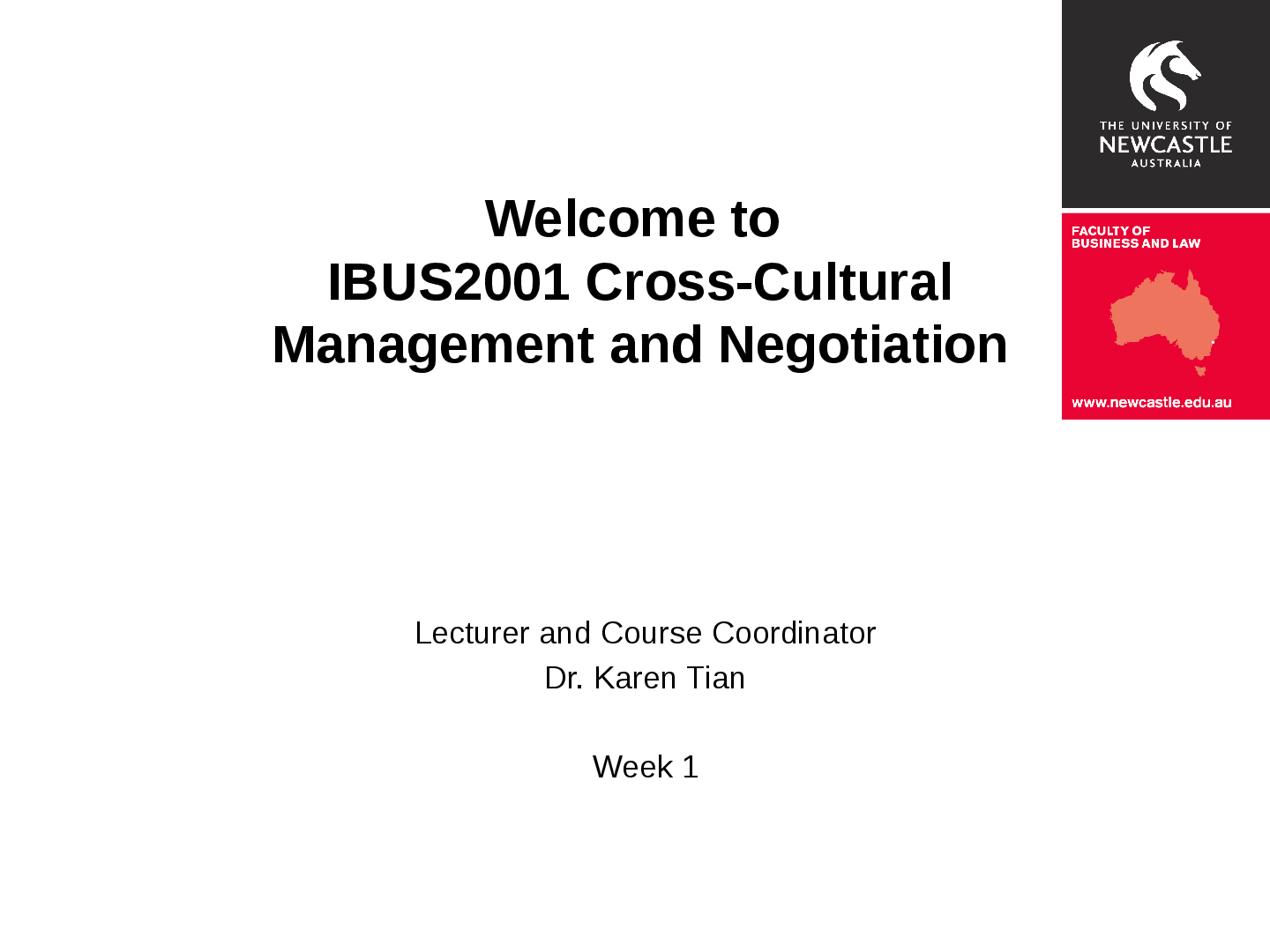 Recommended document preview for Welcome to  IBUS2001 Cross-Cultural  Management and Negotiation