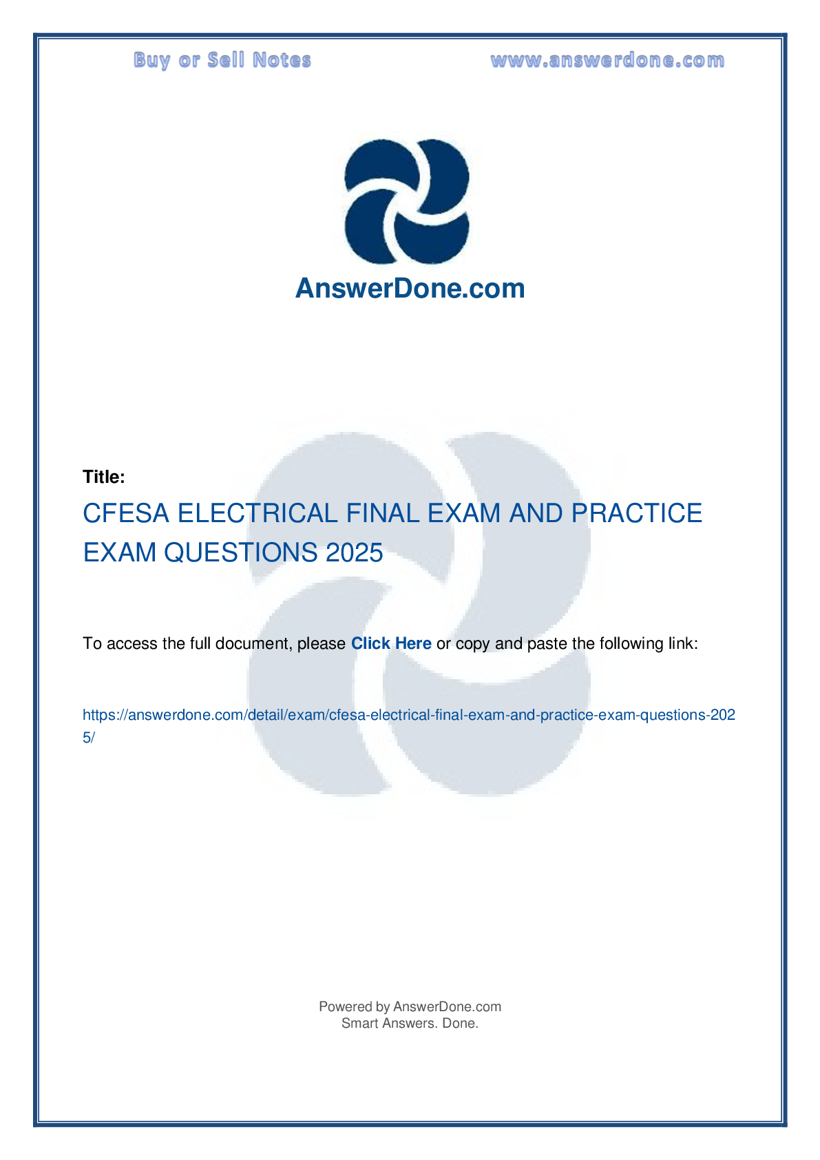 Preview of CFESA ELECTRICAL FINAL EXAM AND PRACTICE  EXAM QUESTIONS 2025/ 2026 NEWEST COMPLETE  EXAM