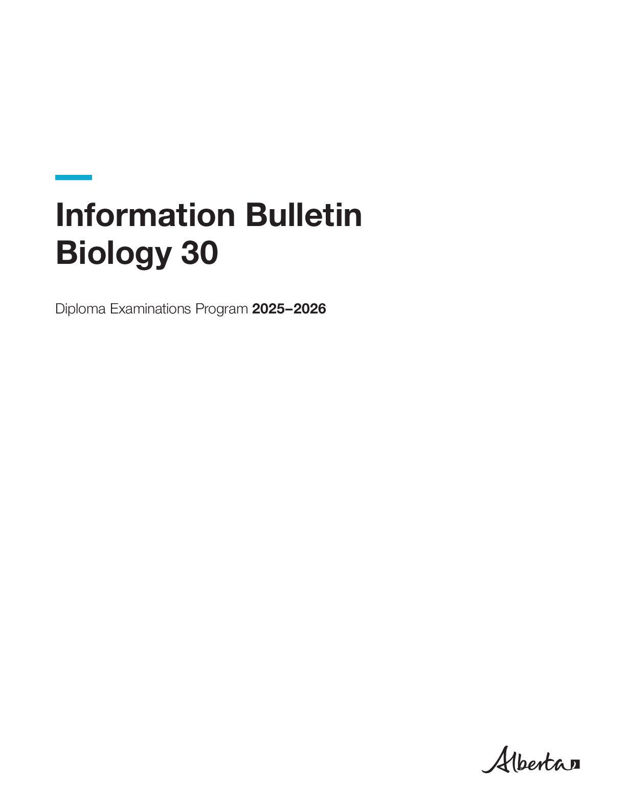 Recommended document preview for Information Bulletin  Biology 30