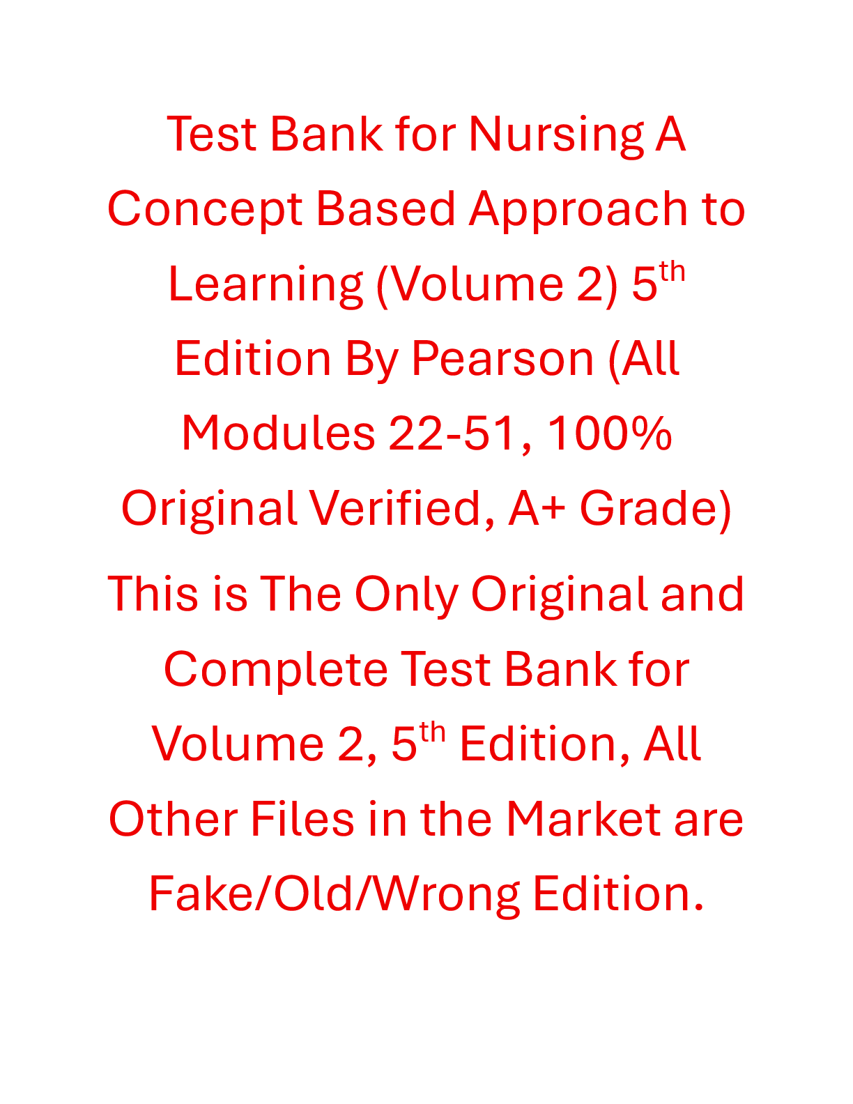 Preview of Test Bank Nursing A Concept Based Approach to Learning (Volume 2) 5th Edition By Pearson