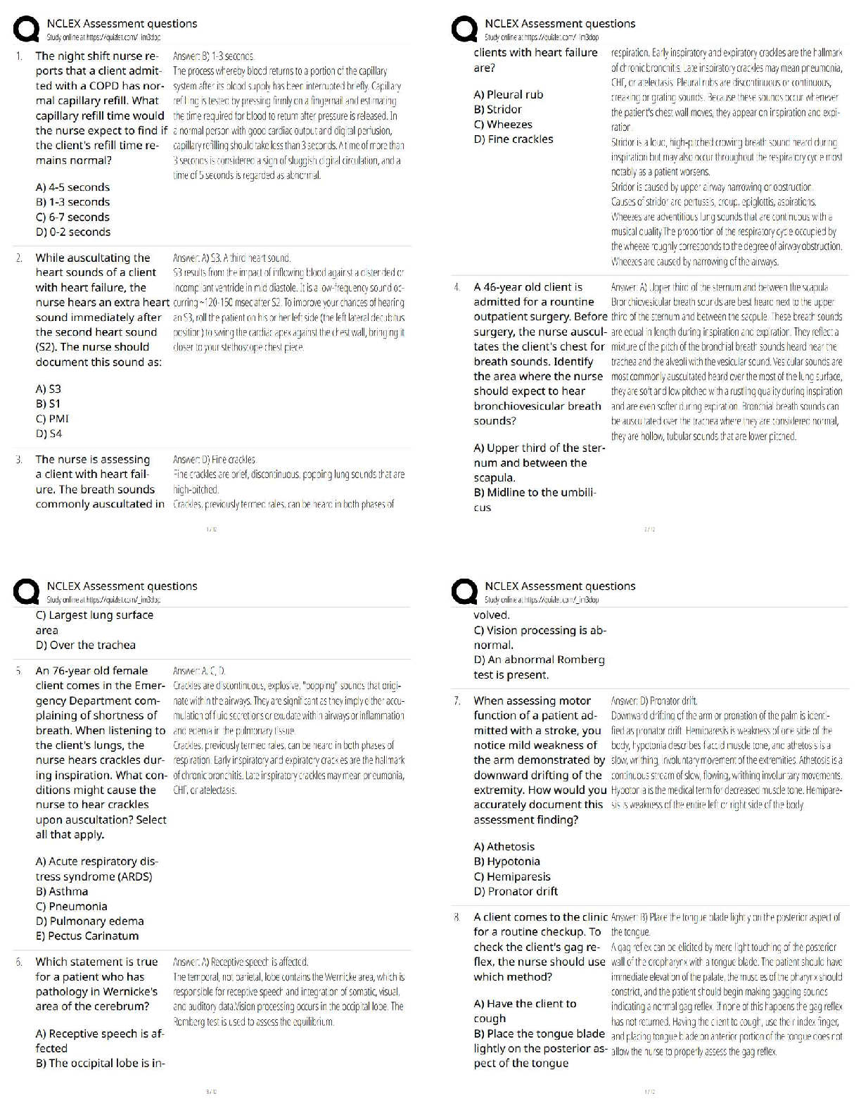 Recommended document preview for NCLEX Assessment Questions / Score 100% / New Version 2025–2026 Test Bank & Study Guide
