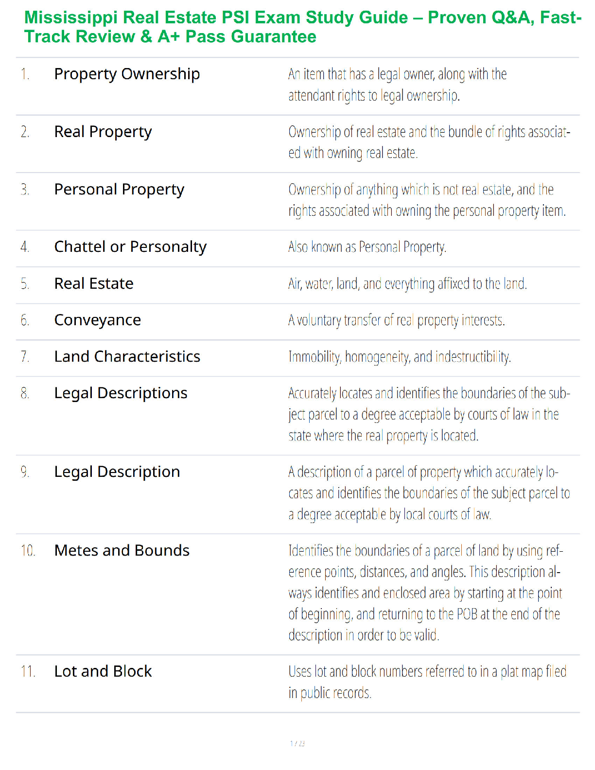 Recommended document preview for Mississippi Real Estate PSI Exam Study Guide – Proven Q&A, Fast-Track Review & A+ Pass Guarantee
