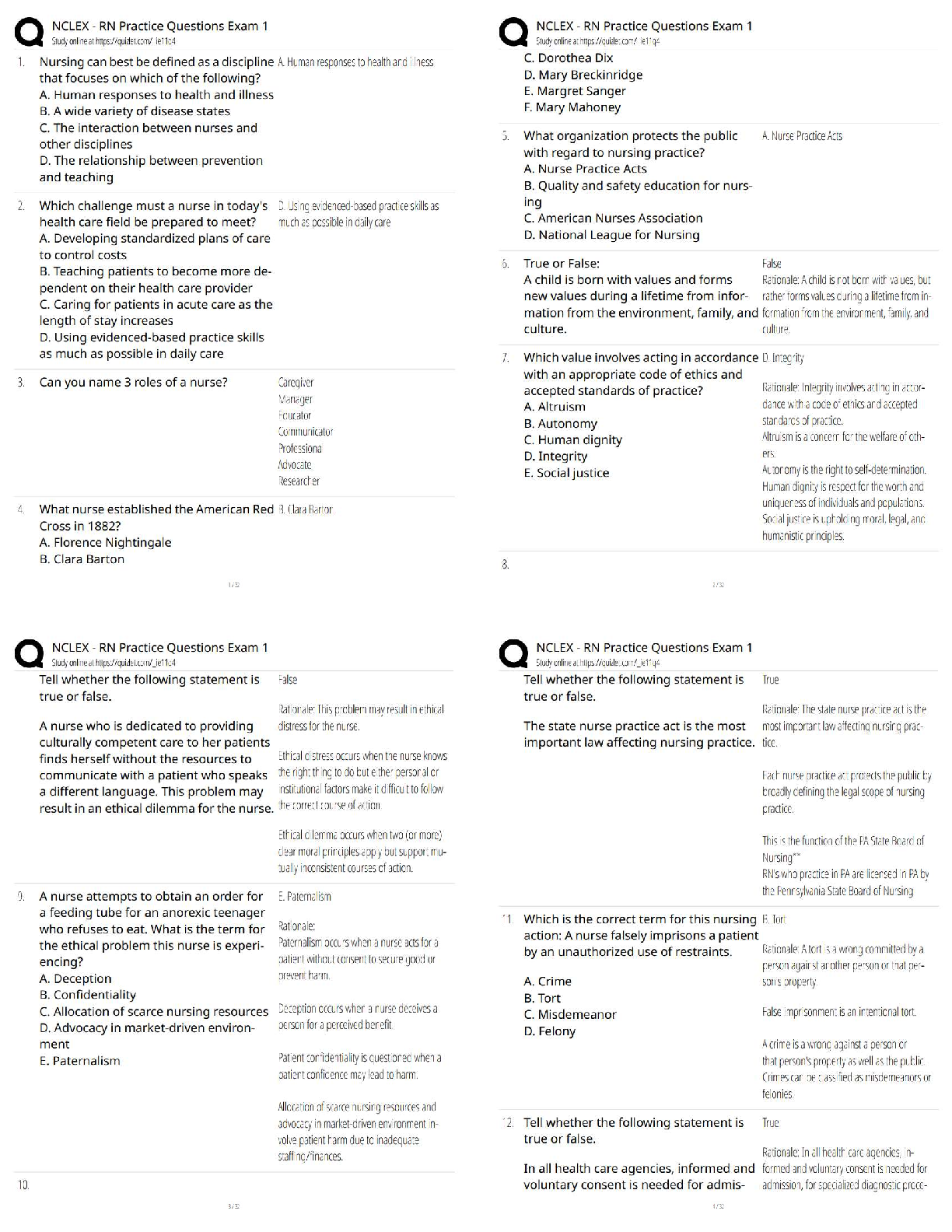 Recommended document preview for NCLEX-RN Practice Questions Exam 1 / Score 100% / New Version 2025–2026 Test Bank & Study Guide