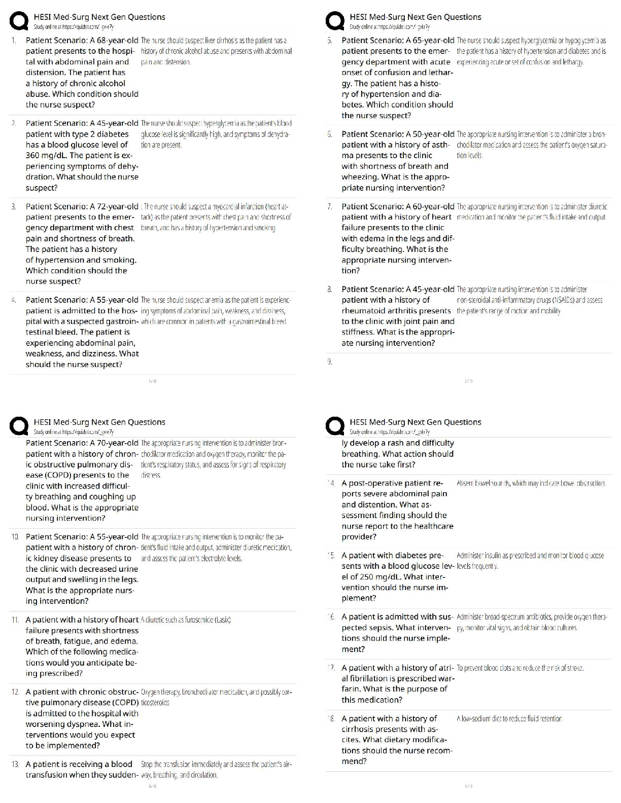 Preview of HESI Med-Surg Next Gen Questions 2026 / NGN Case Study Practice Test Bank with Answers & R