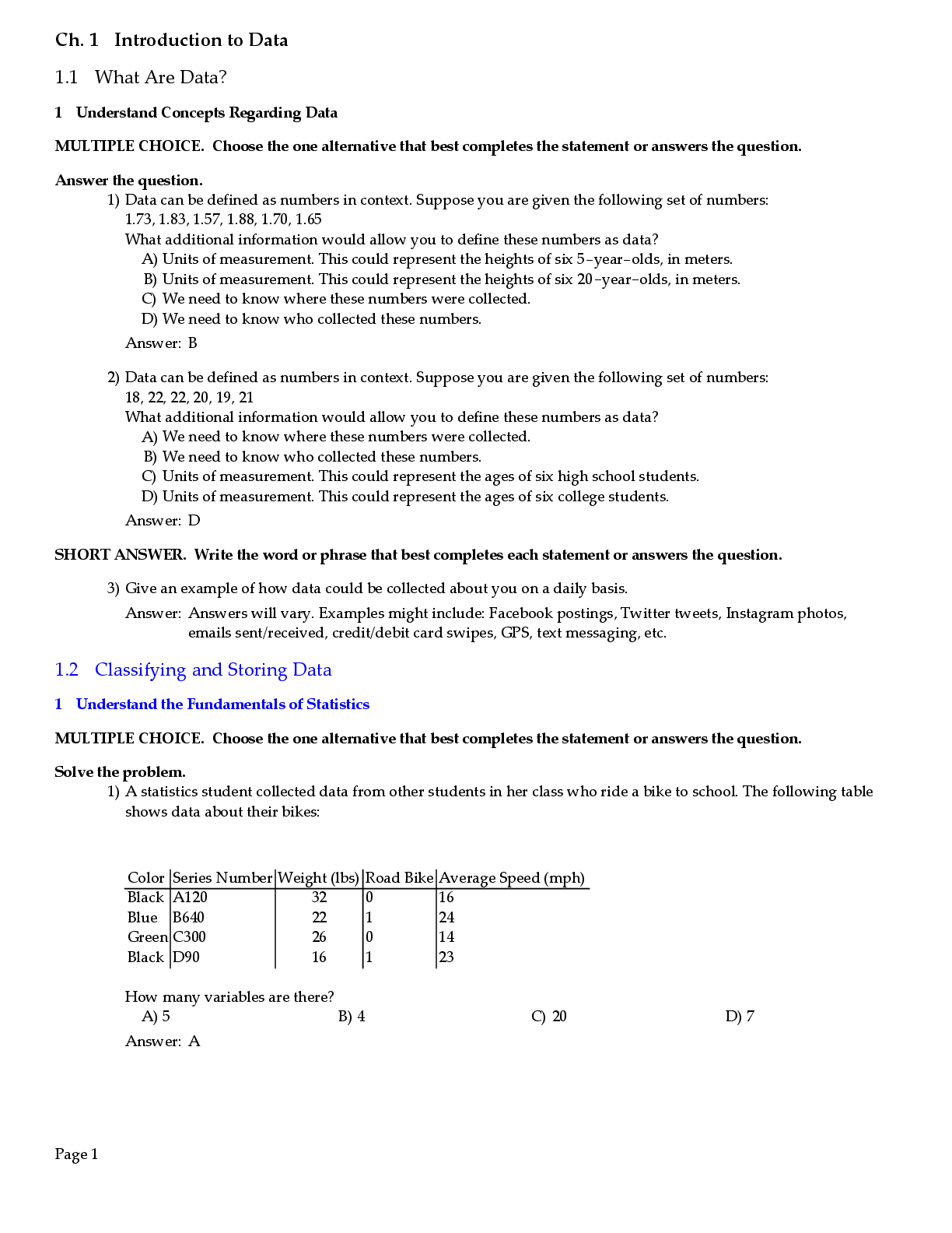 Recommended document preview for Introductory Statistics Exploring the World Through Data 3rd Edition By Robert Gould, Rebecca Wong, Colleen Ryan Test Bank