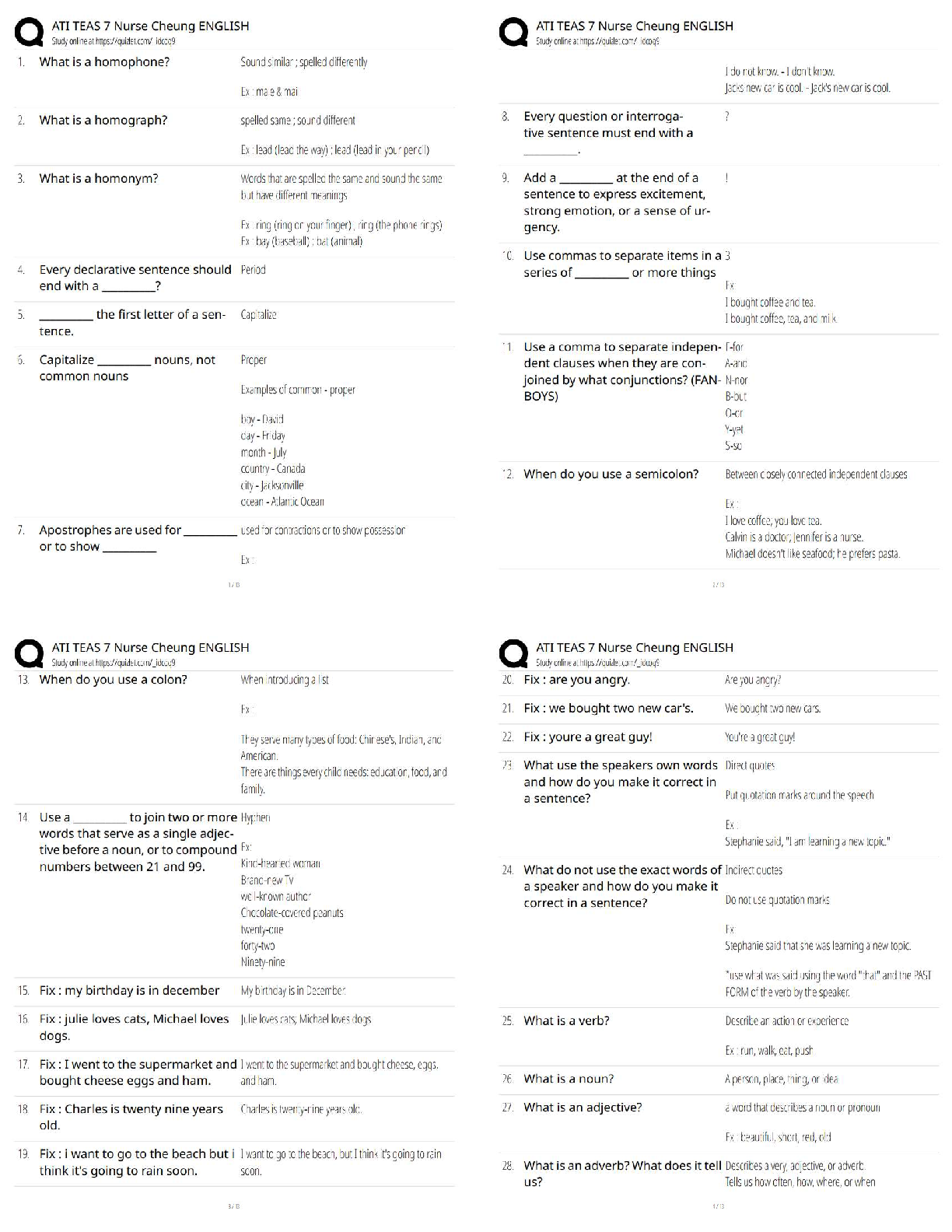 Recommended document preview for ATI TEAS 7 Nurse Cheung English Practice 2025/2026 | Score 100% Language Usage Test Bank / Questions & Answers